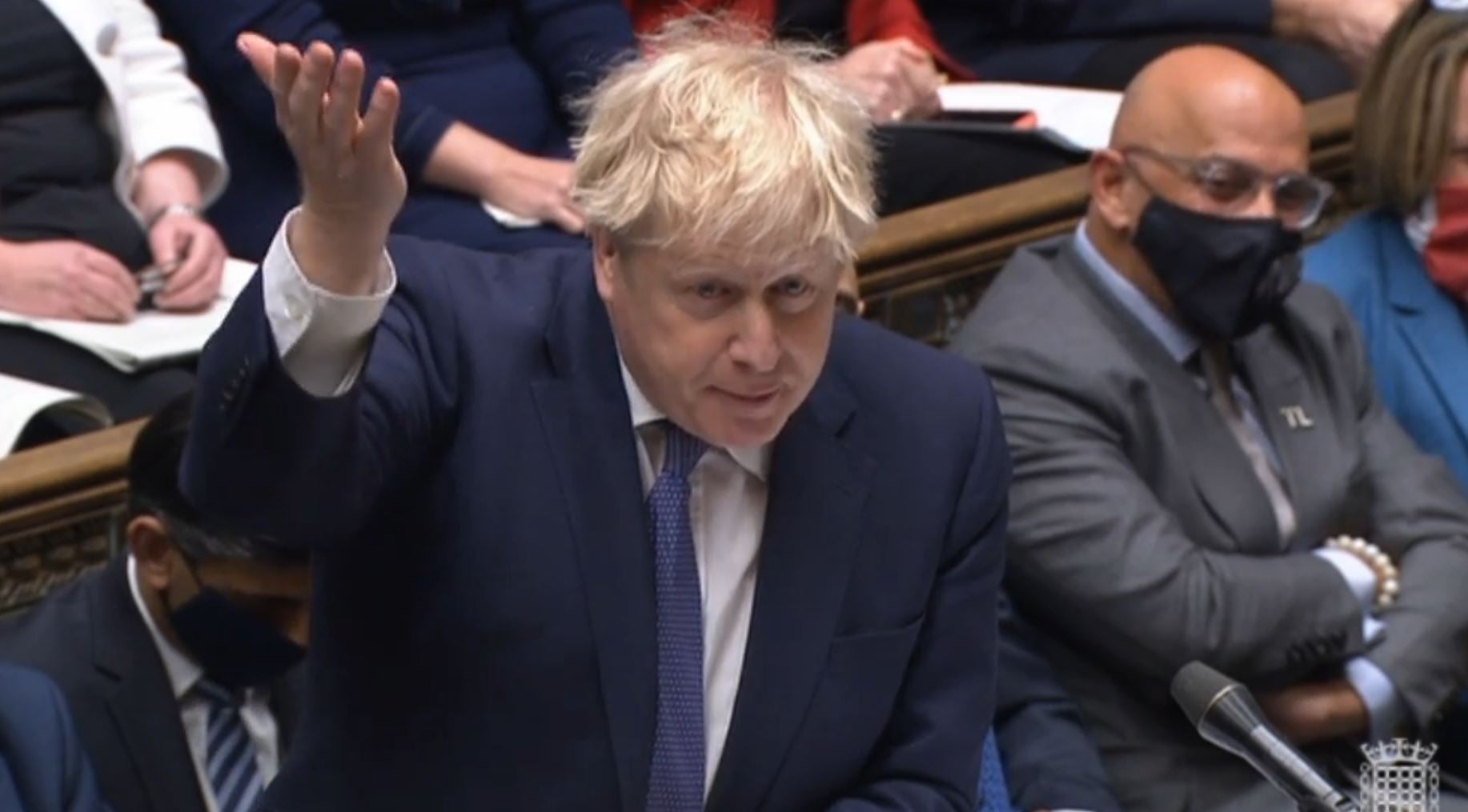 Prime Minister Boris Johnson speaks during Prime Minister’s Questions (House of Commons/PA)