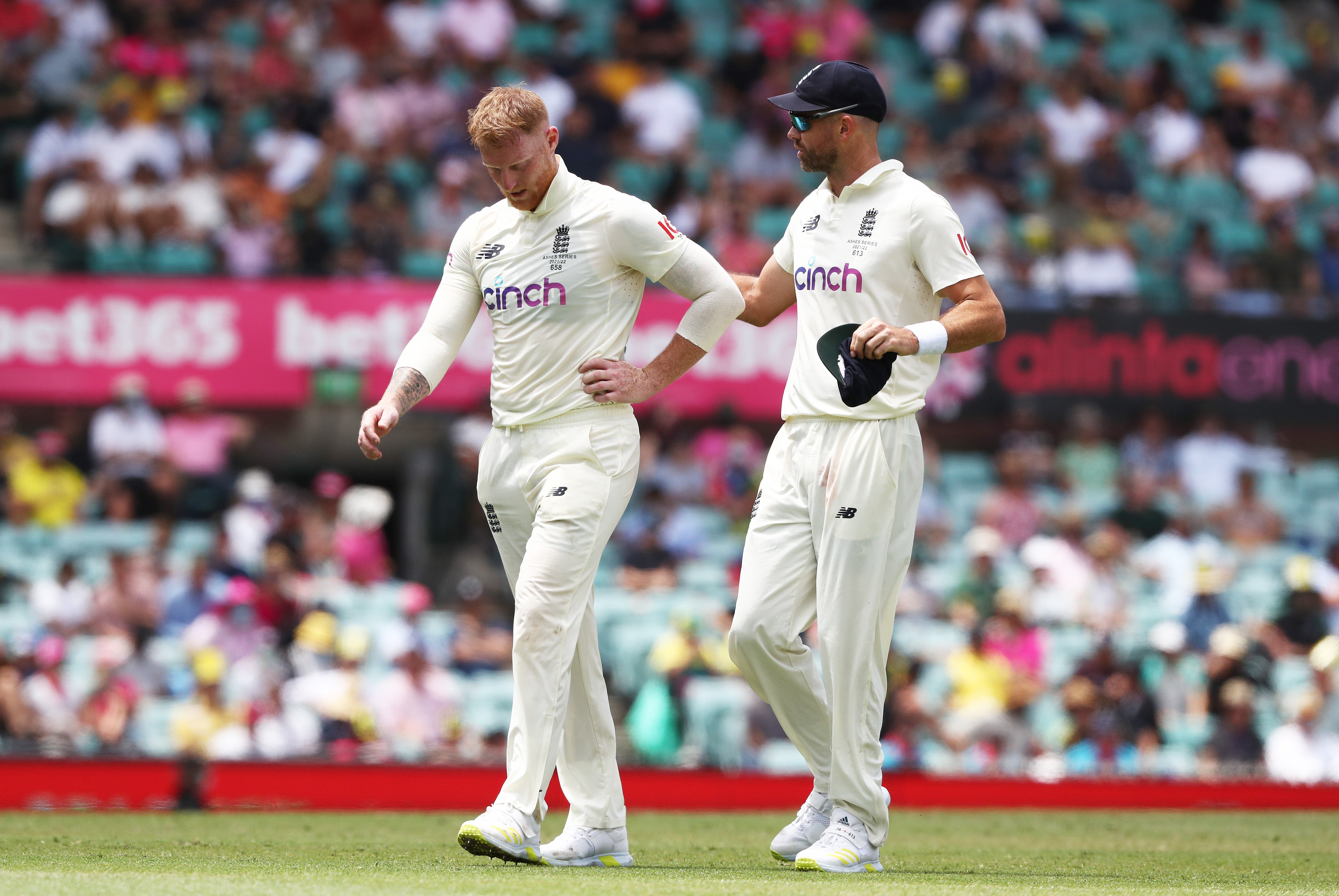 Stokes injured himself on day two in Sydney