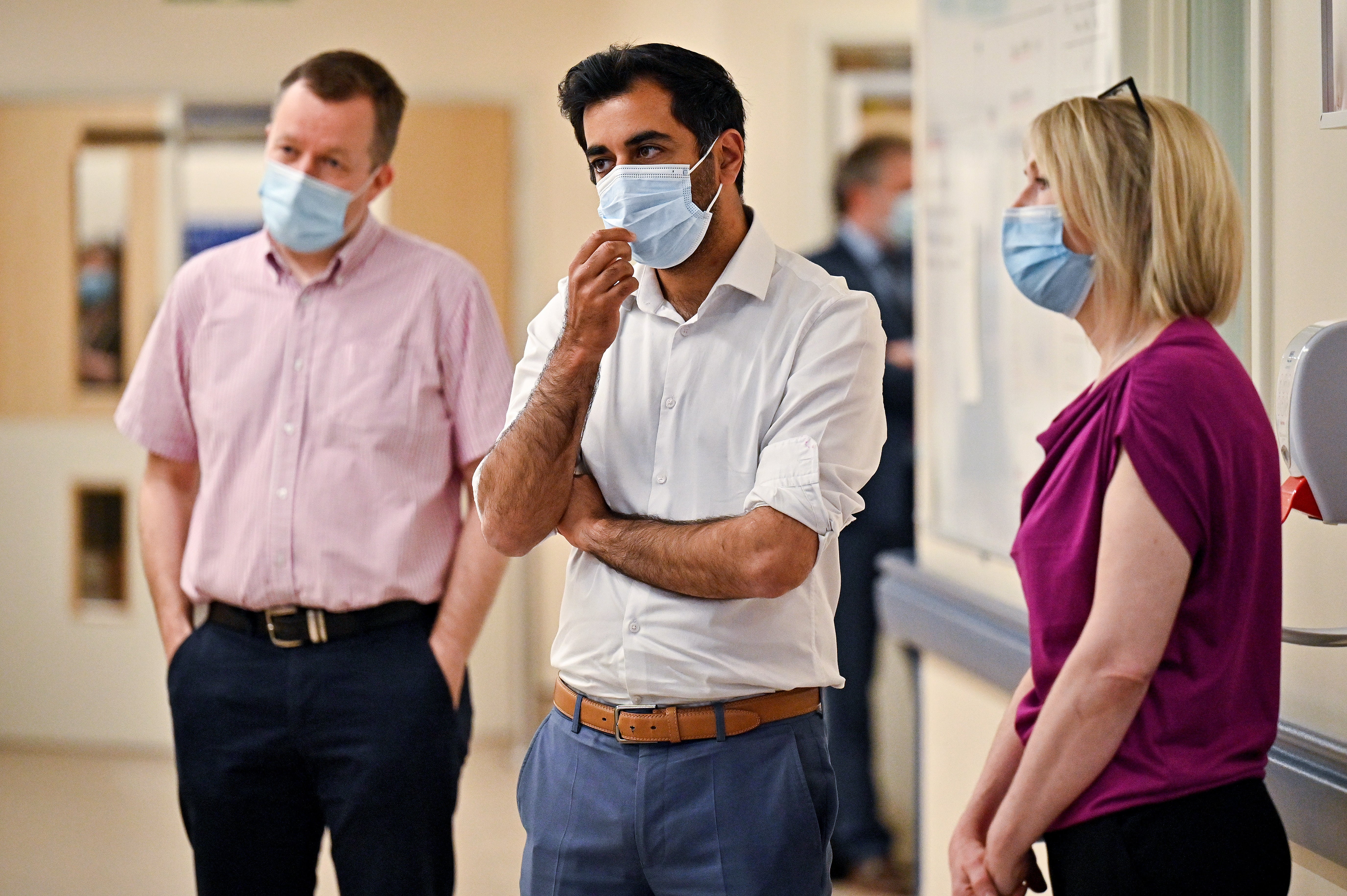 Health Secretary Humza Yousaf said with Scotland ‘absolutely’ heading into the peak of the Omicron wave, the NHS is under ‘significant’ pressure (Jeff J Mitchell/PA)