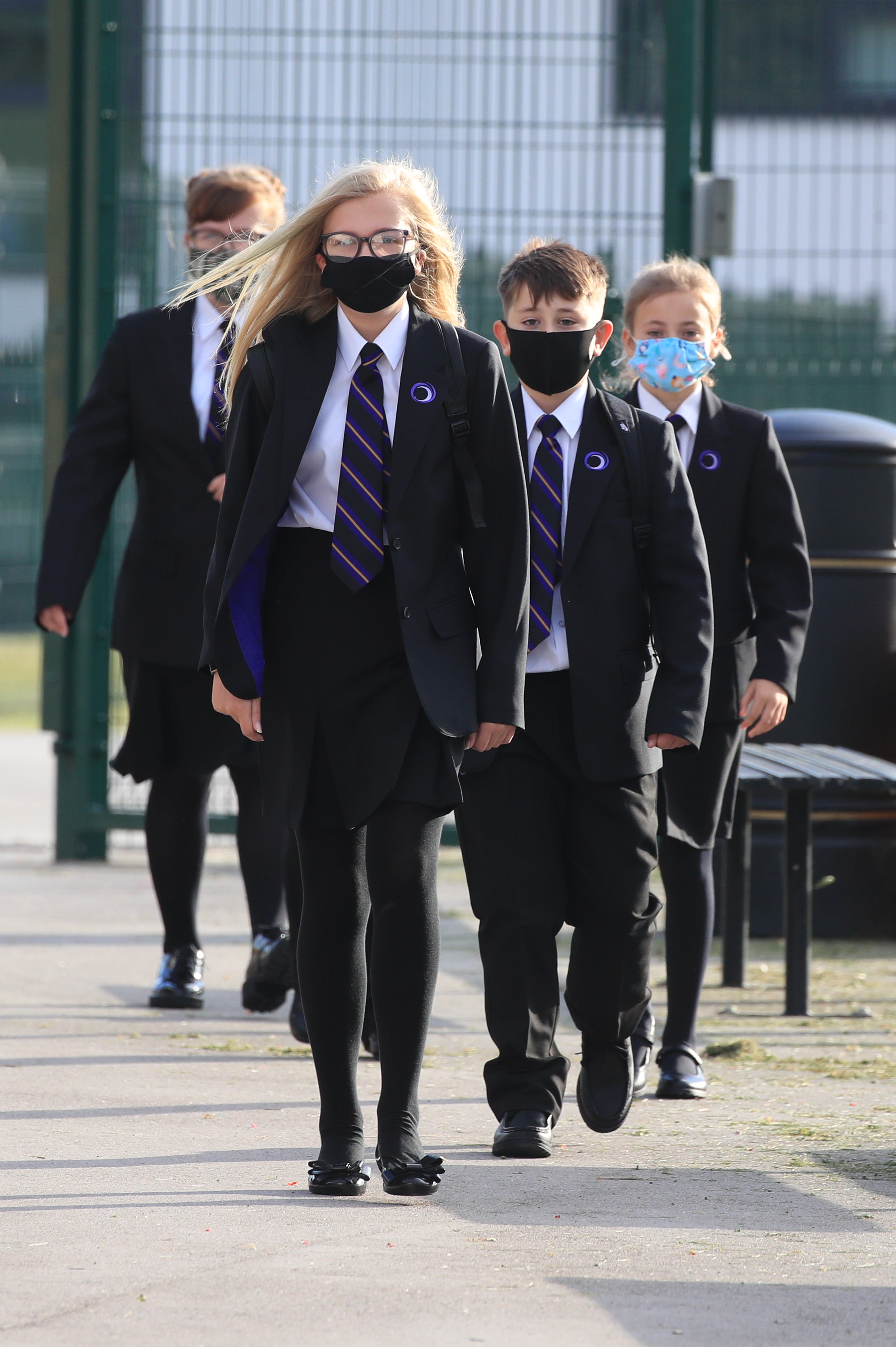 Pupils wear protective face masks at Outwood Academy Adwick in Doncaster (Danny Lawson/PA)