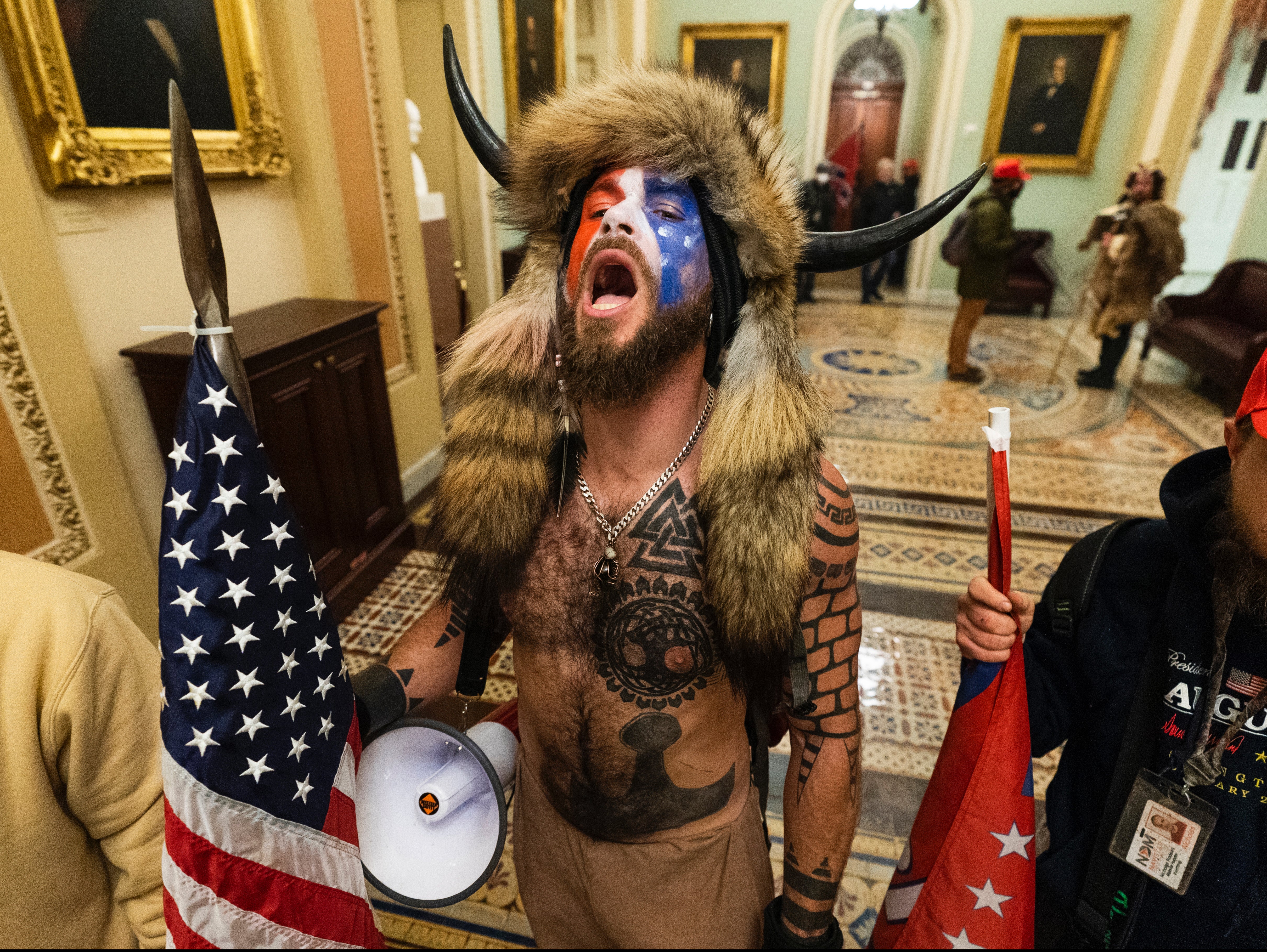 Jacob Chansley in the US Capitol