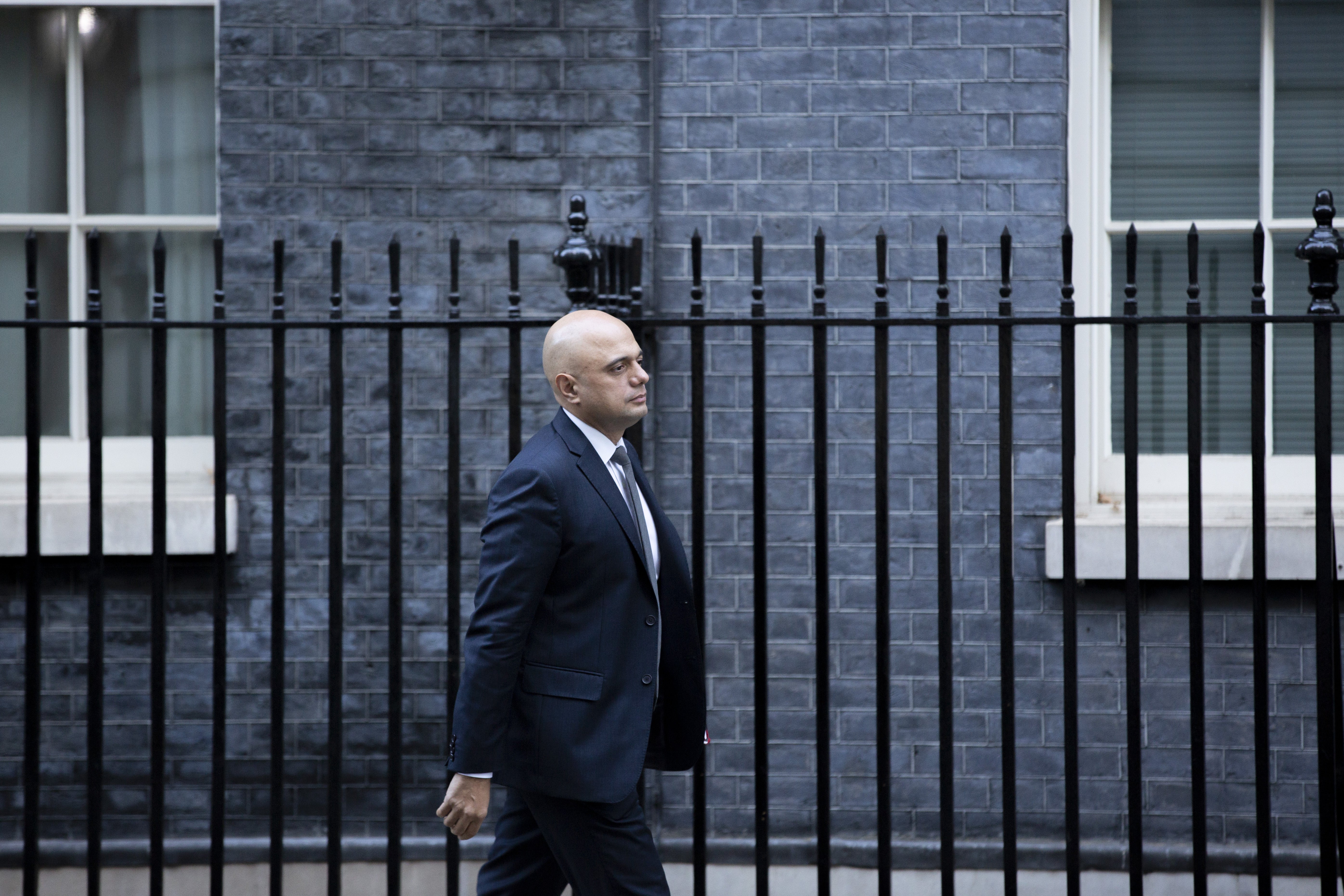 Sajid Javid, health secretary, leaves the cabinet meeting on Wednesday