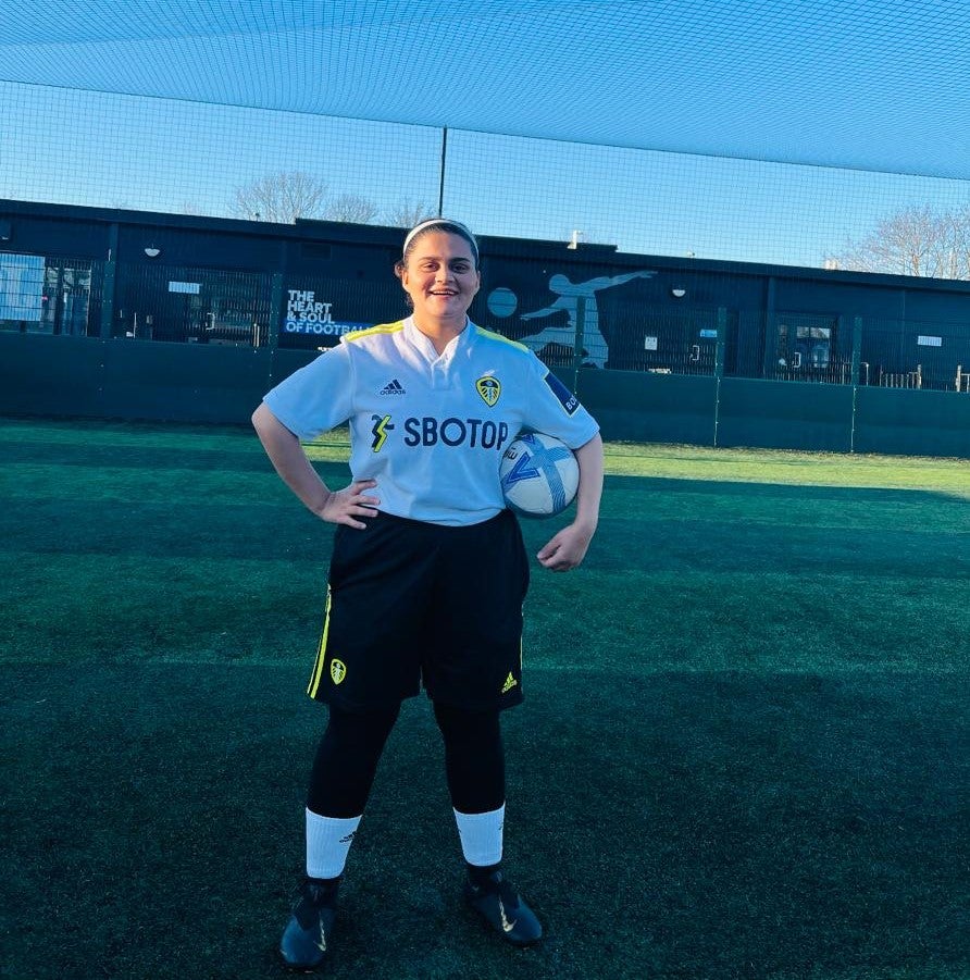 Asma Hedayaty, a 19-year-old football player, at Elland Road