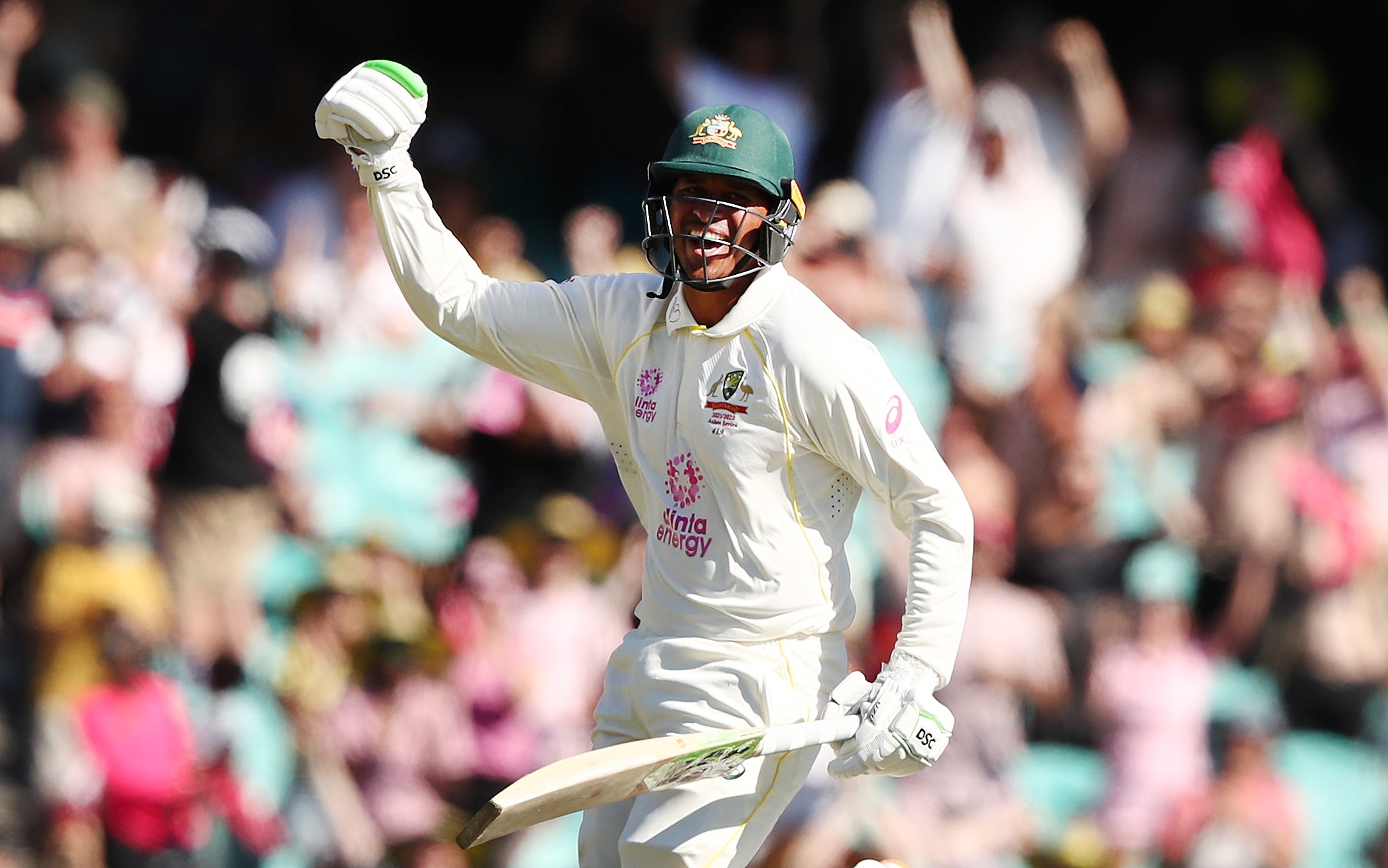 Usman Khawaja hit his second century of the match (Jason O’Brien/PA)