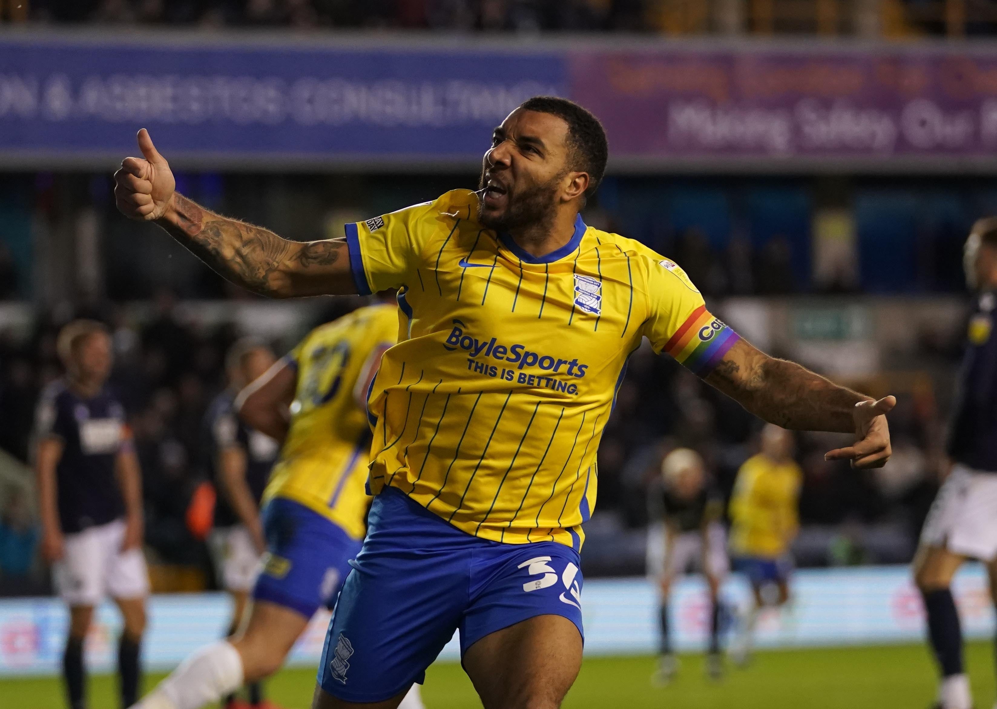 Birmingham’s Troy Deeney celebrates (Kirsty O’Connor/PA)