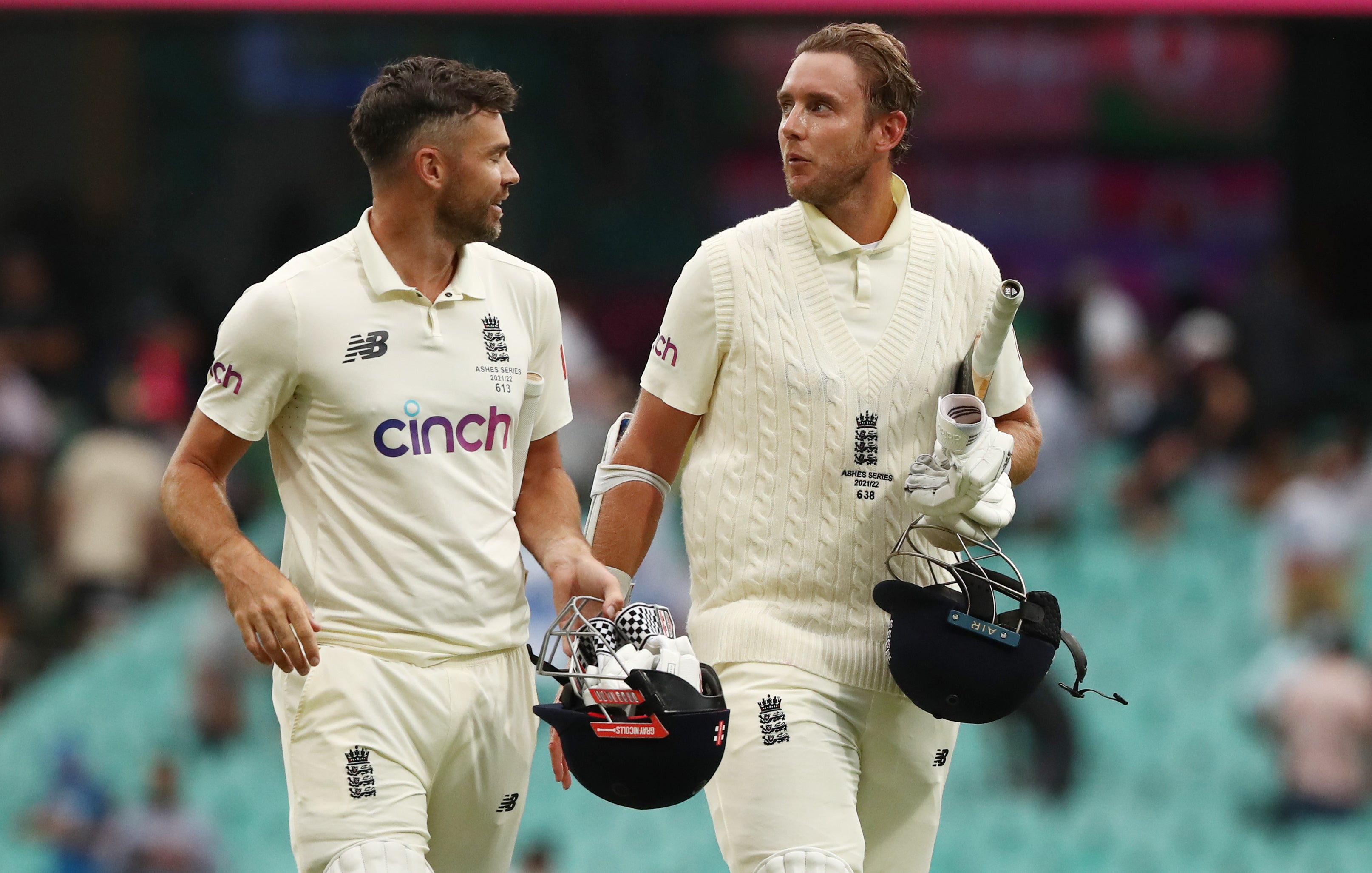 James Anderson (left) did not need Stuart Broad’s batting advice (Jason O’Brien/PA)