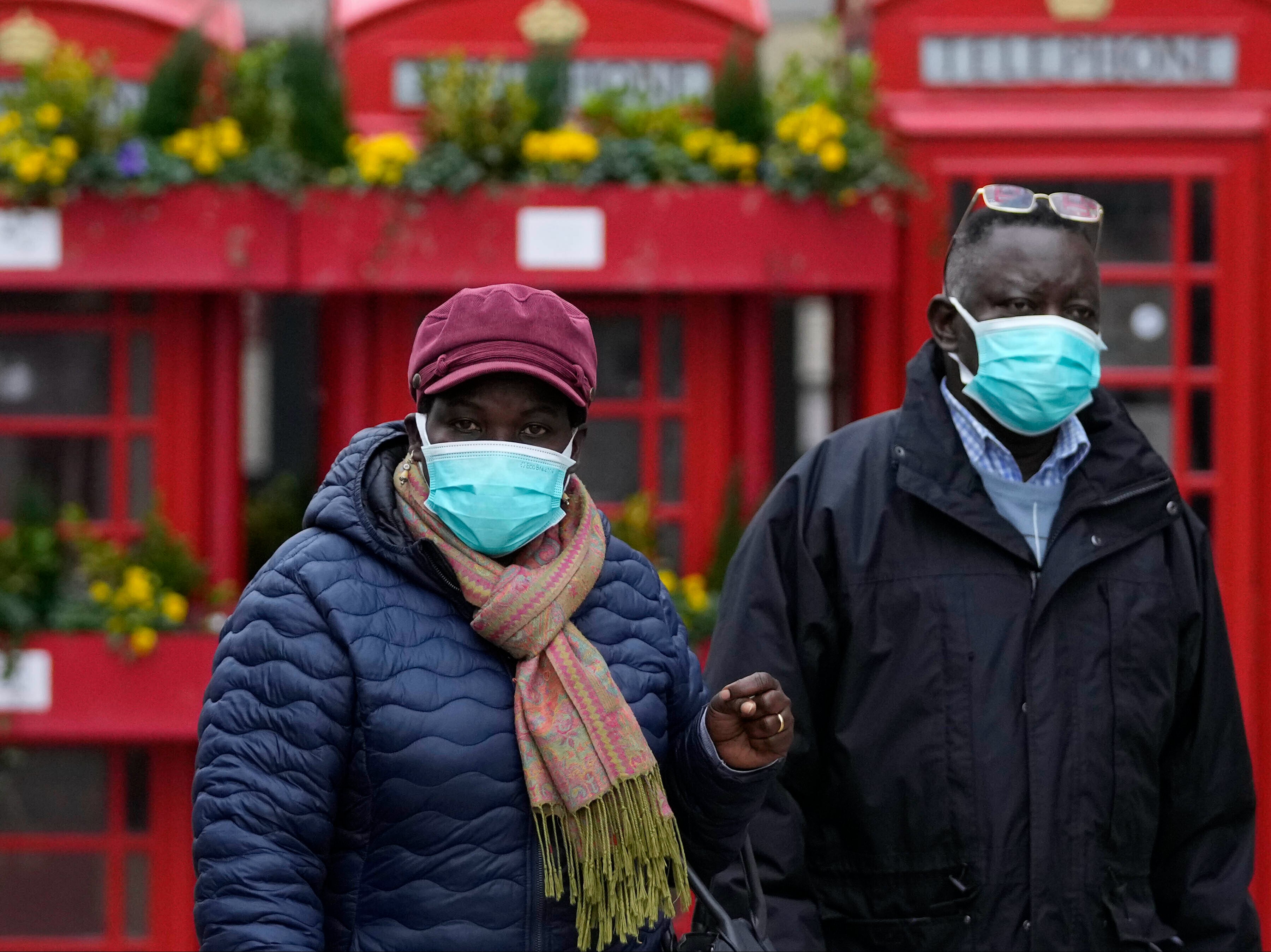 Shoppers in London, one of the areas in the UK where numbers of new Covid cases are said to have ‘stabilised’