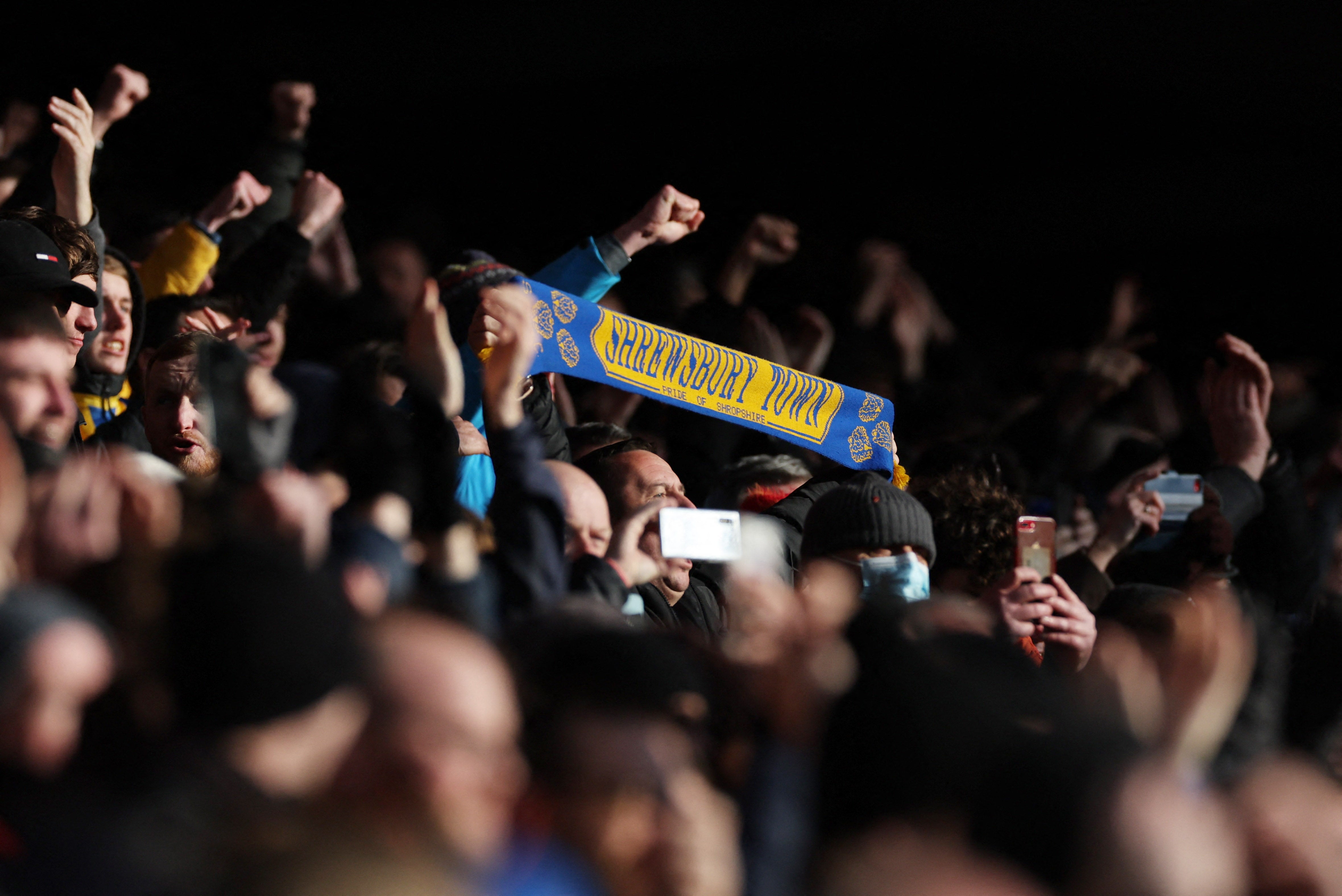 Shrewsbury Town fans at Anfield