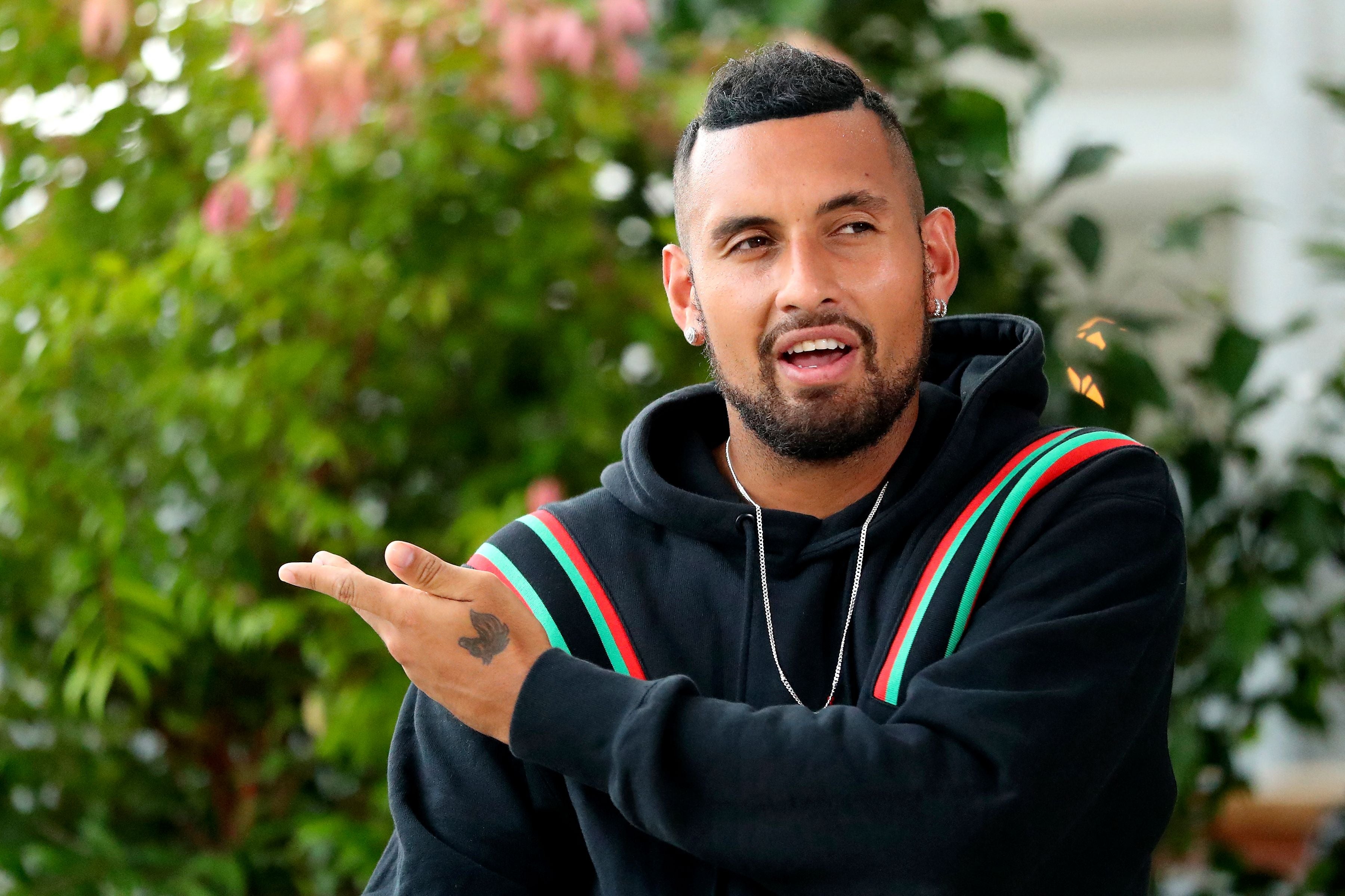 Nick Kyrgios of Australia speaks to the media during the ATP Cup in Sydney