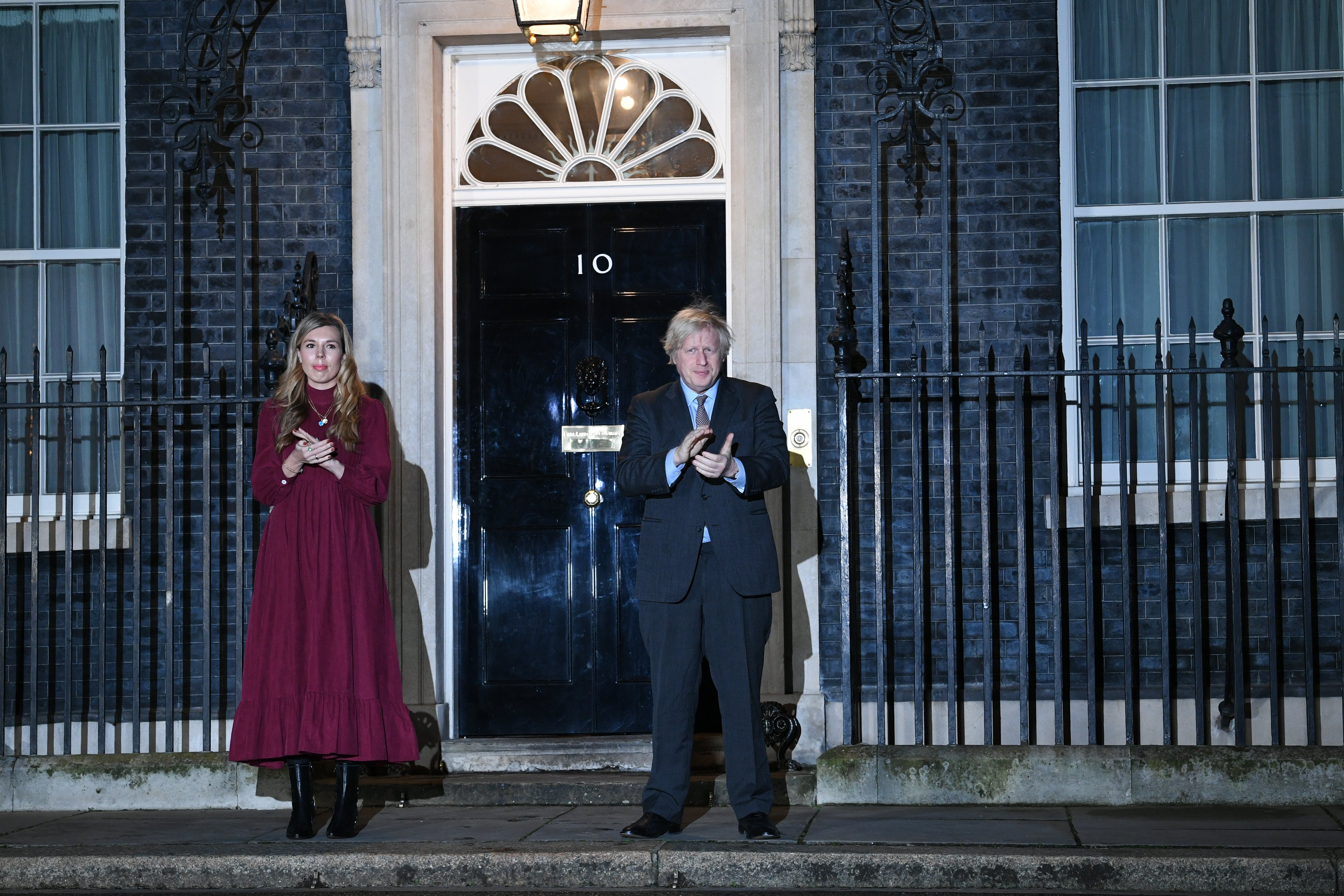 Prime Minister Boris Johnson and his partner Carrie Symonds outside Downing Street (Stefan Rousseau/PA)