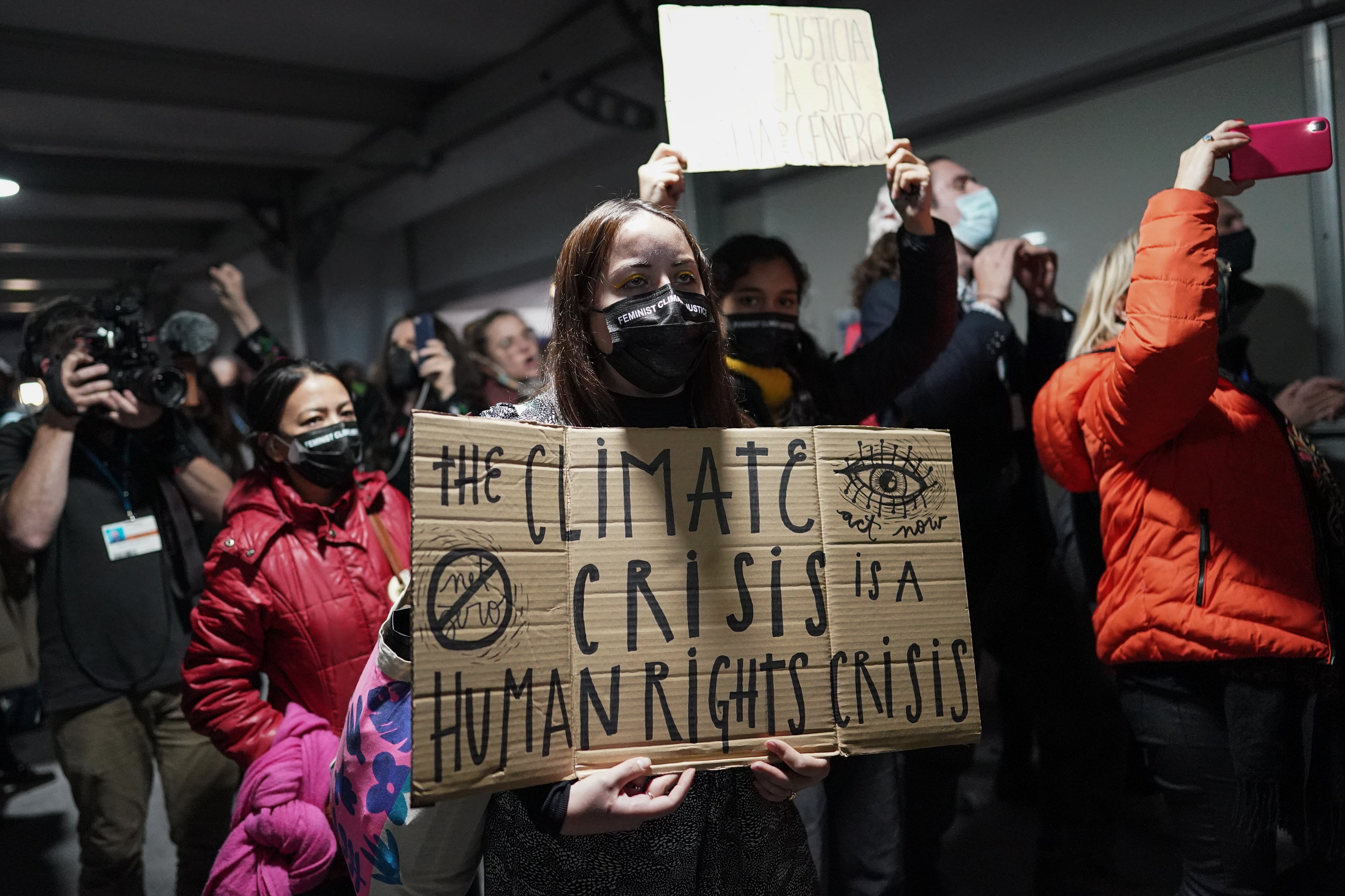 Climate change protesters at Cop26 in Glasgow last year