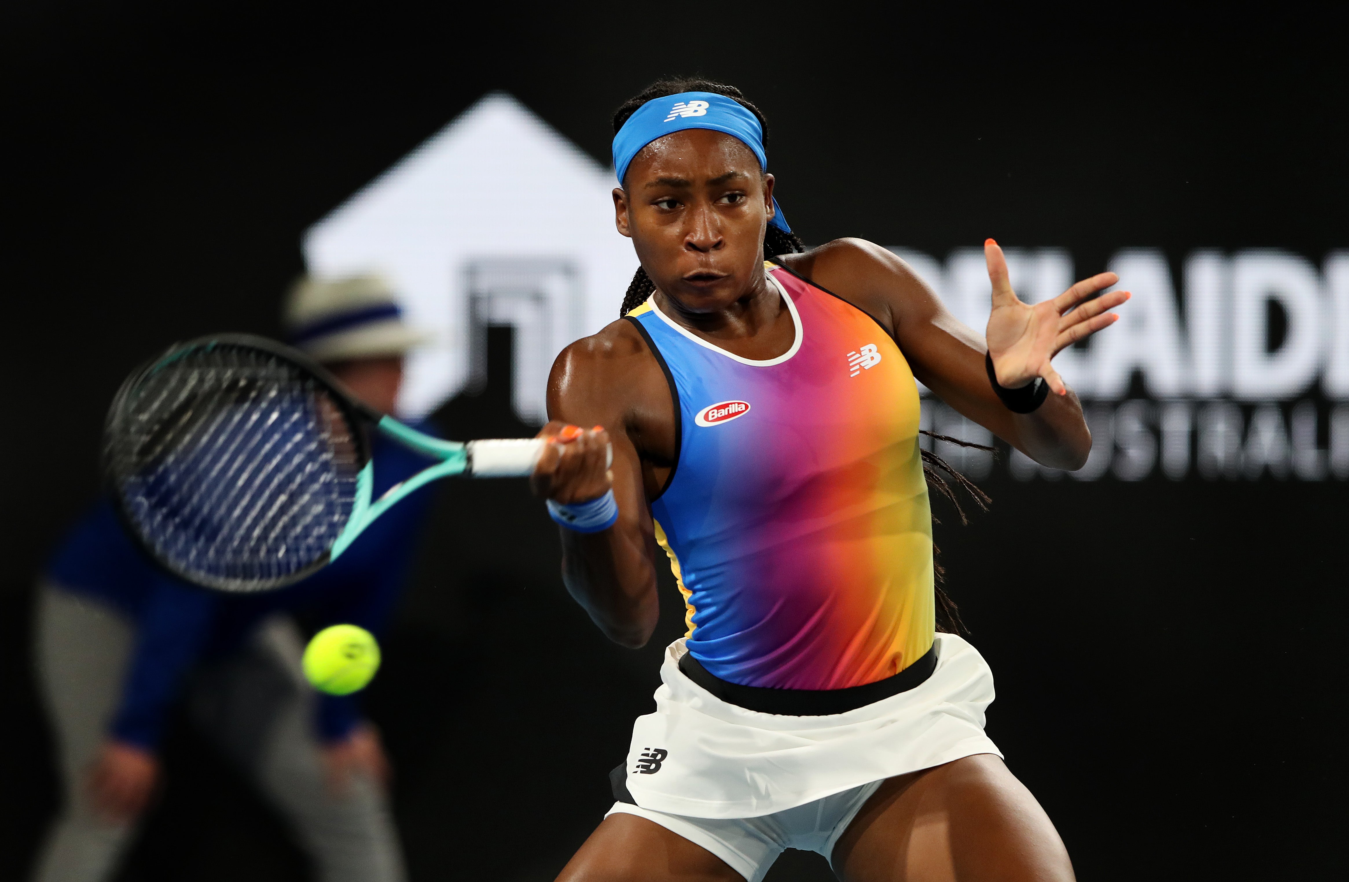 Coco Gauff battled to a three-set win against Marta Kostyuk