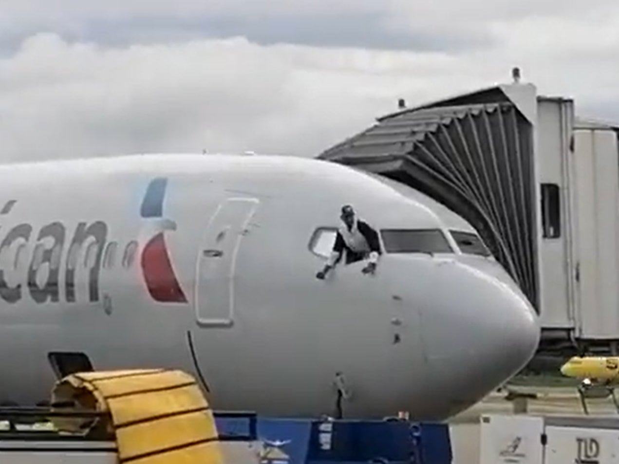 Passenger attempts to climb out of window on AA flight