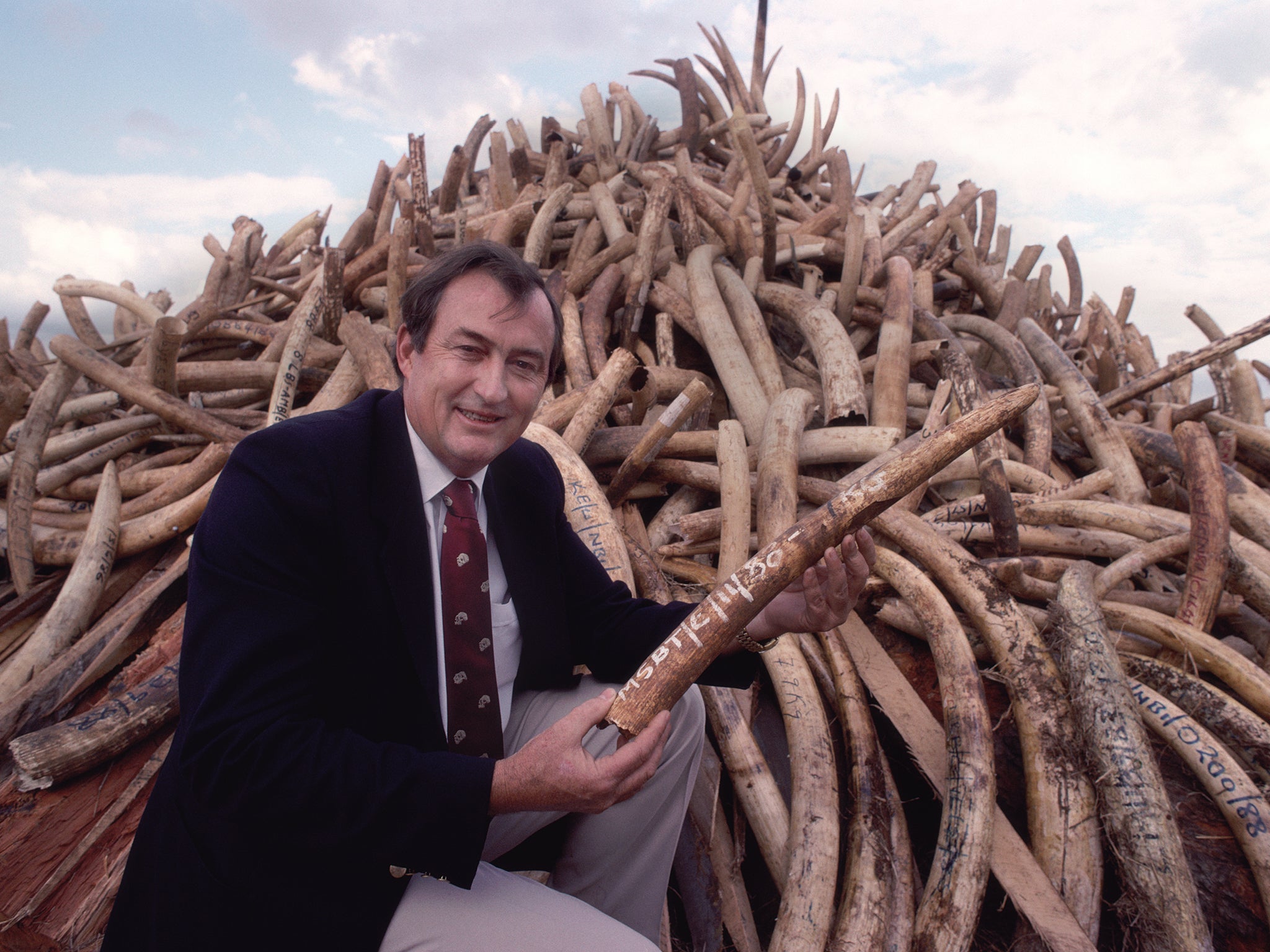 One of Leakey’s first actions as Kenya Wildlife Services director was to burn 12 tonnes of elephant ivory, a successful PR stunt