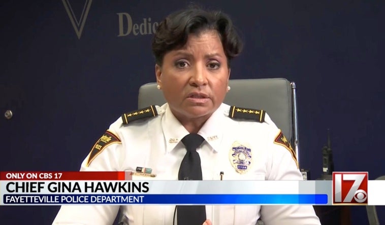 Fayetteville Police Chief Gina Hawkins defended the lack of arrest or charges against the deputy