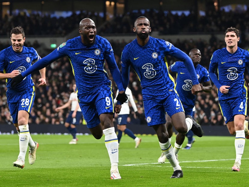 Antonio Rudiger celebrates scoring against Tottenham