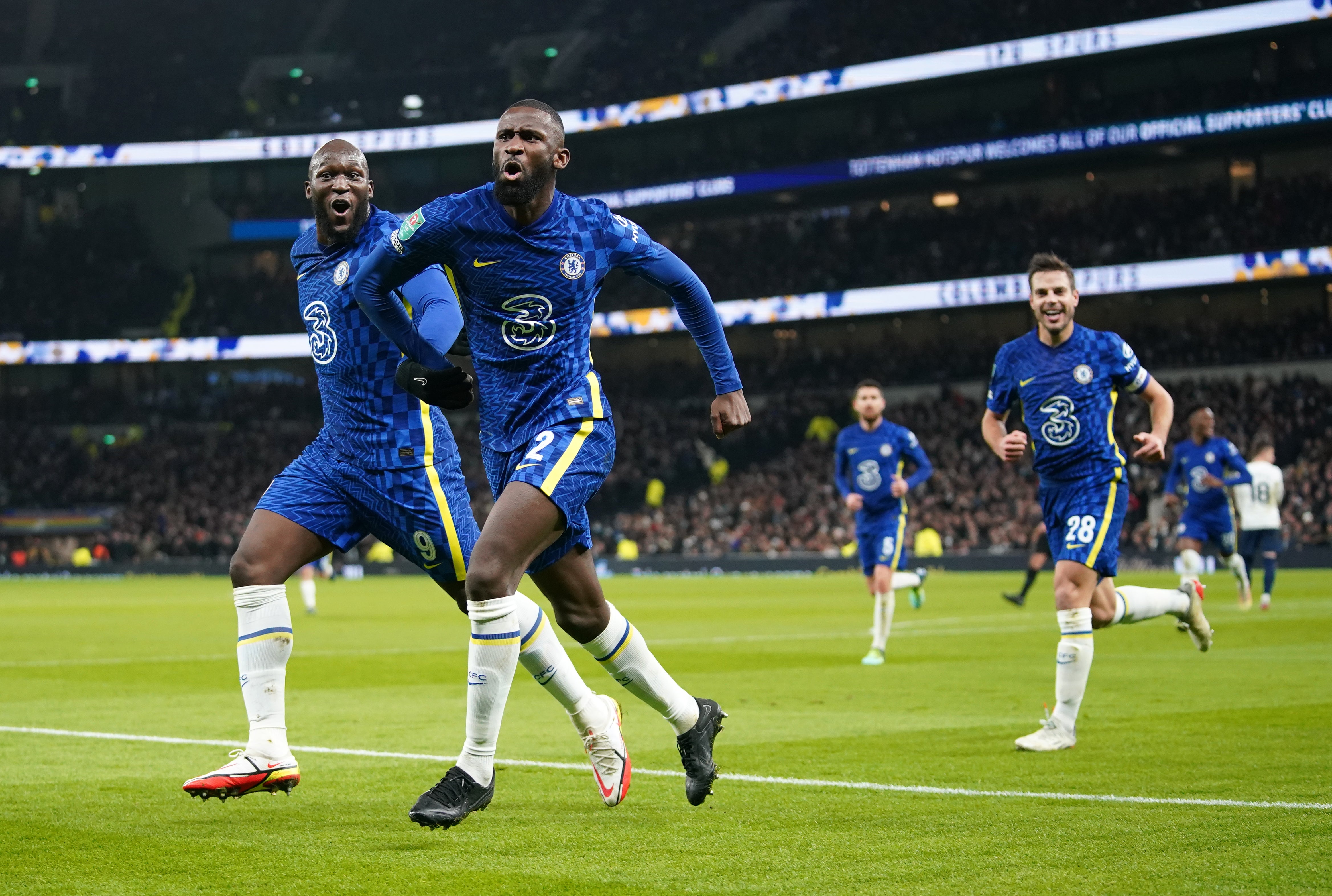 Antonio Rudiger’s early goal helped send Chelsea to the Carabao Cup Final