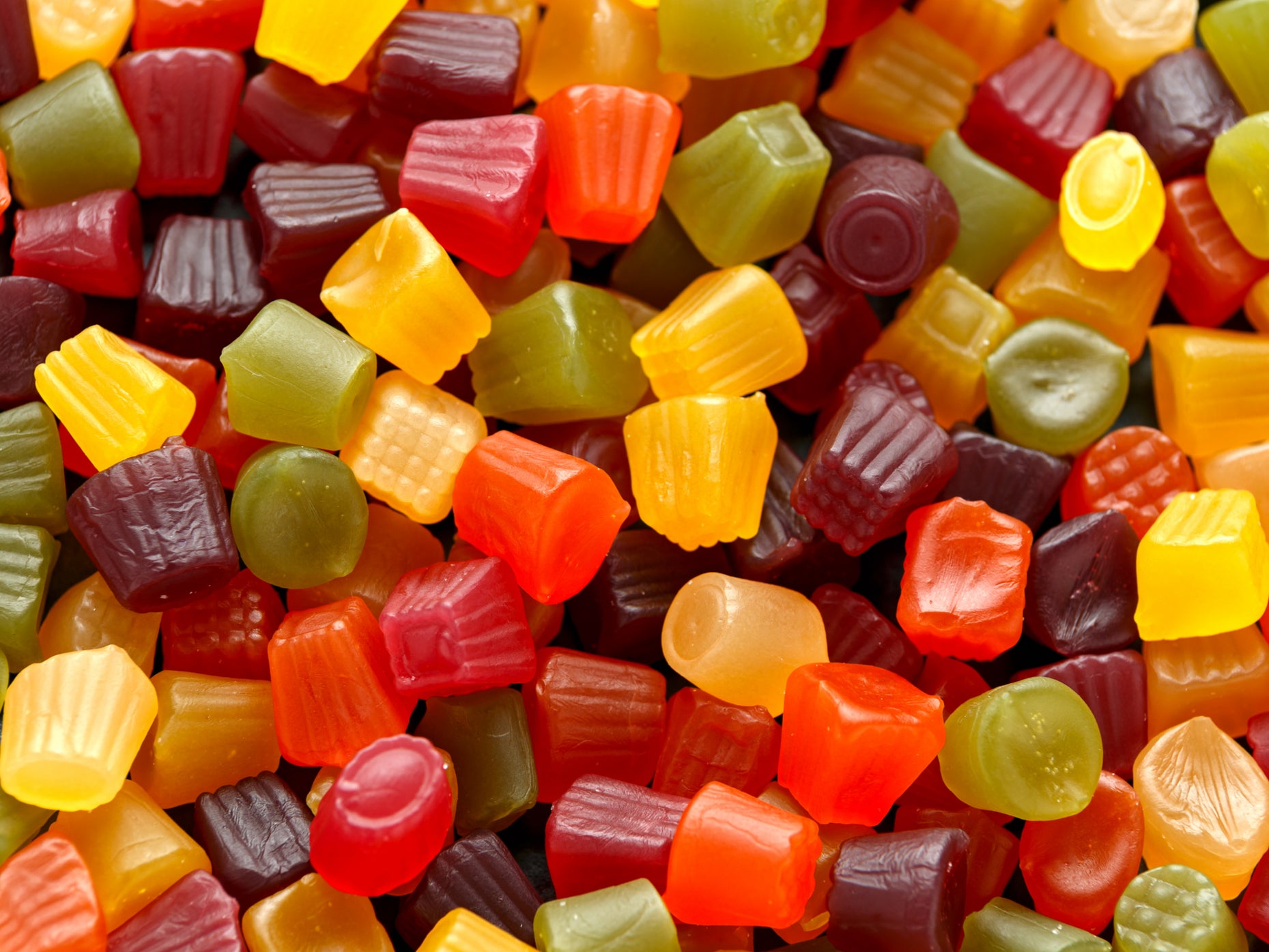 A mix of mini gems sweets