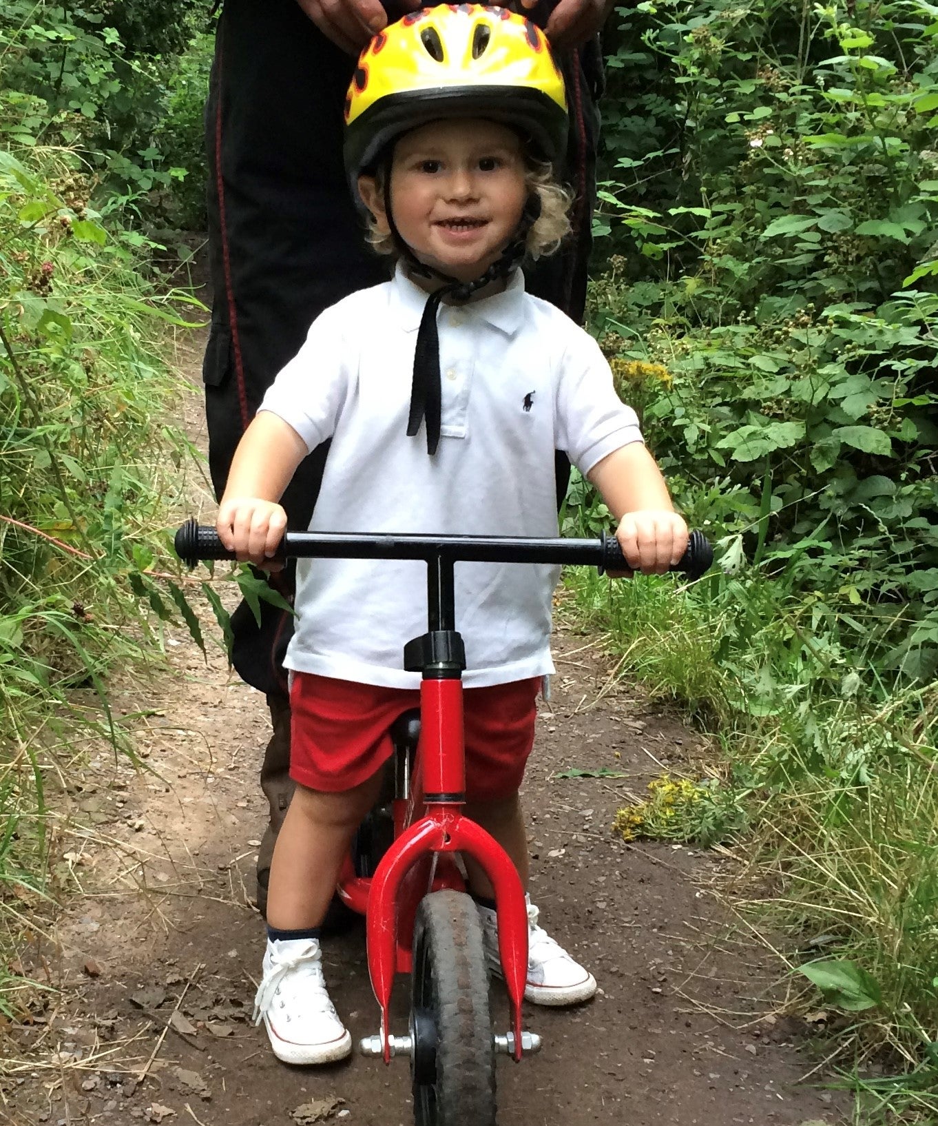 Max Rimmer-Chambers wearing a cycle helmet (Kerrie Rimmer/PA)