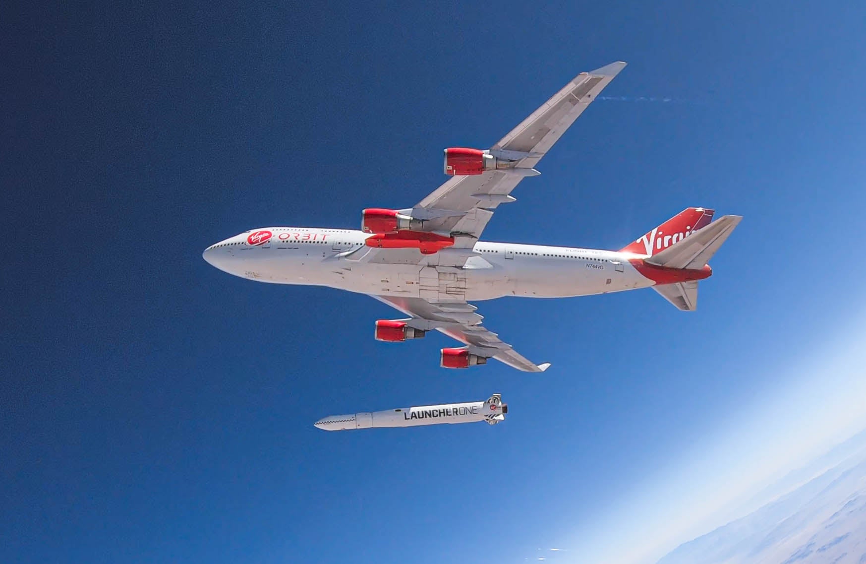 Embargoed to 0200 Thursday October 03 Undated handout photo issued by the Ministy of Defence of the Virgin Orbit launcher One as an RAF pilot who has been picked to join Virgin Orbit’s space programme has spoken of his pride at being involved in the pioneering project.