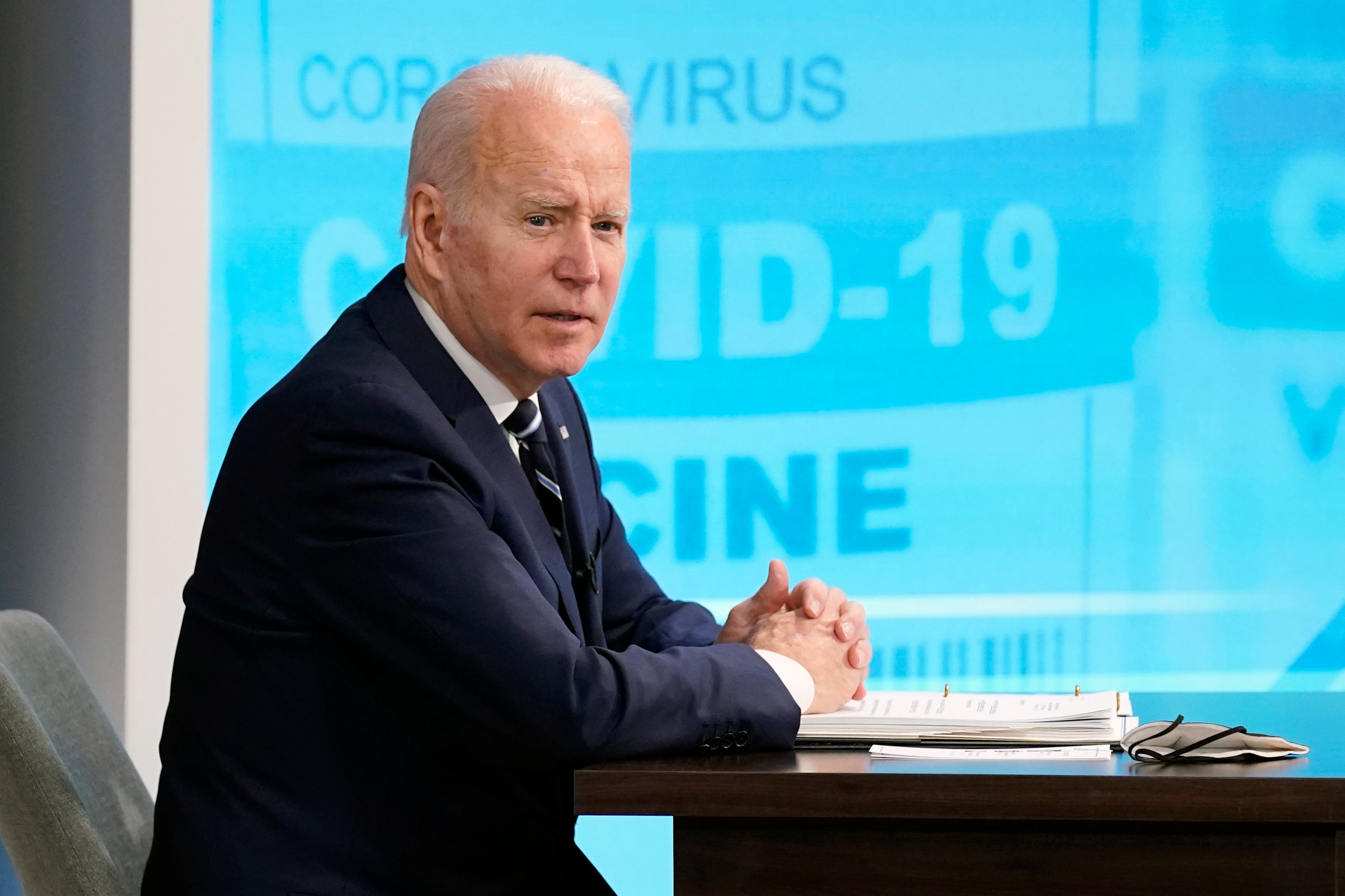 President Joe Biden speaks about the government’s COVID-19 response