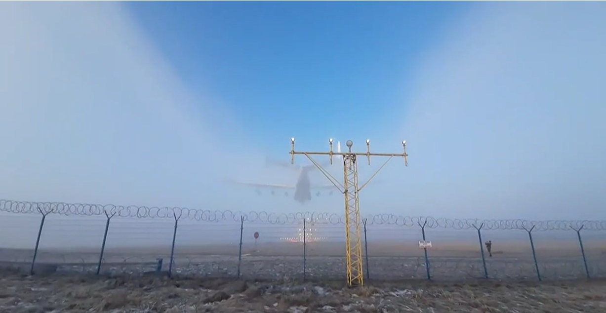 The Antonov Airlines plane lands in Poland