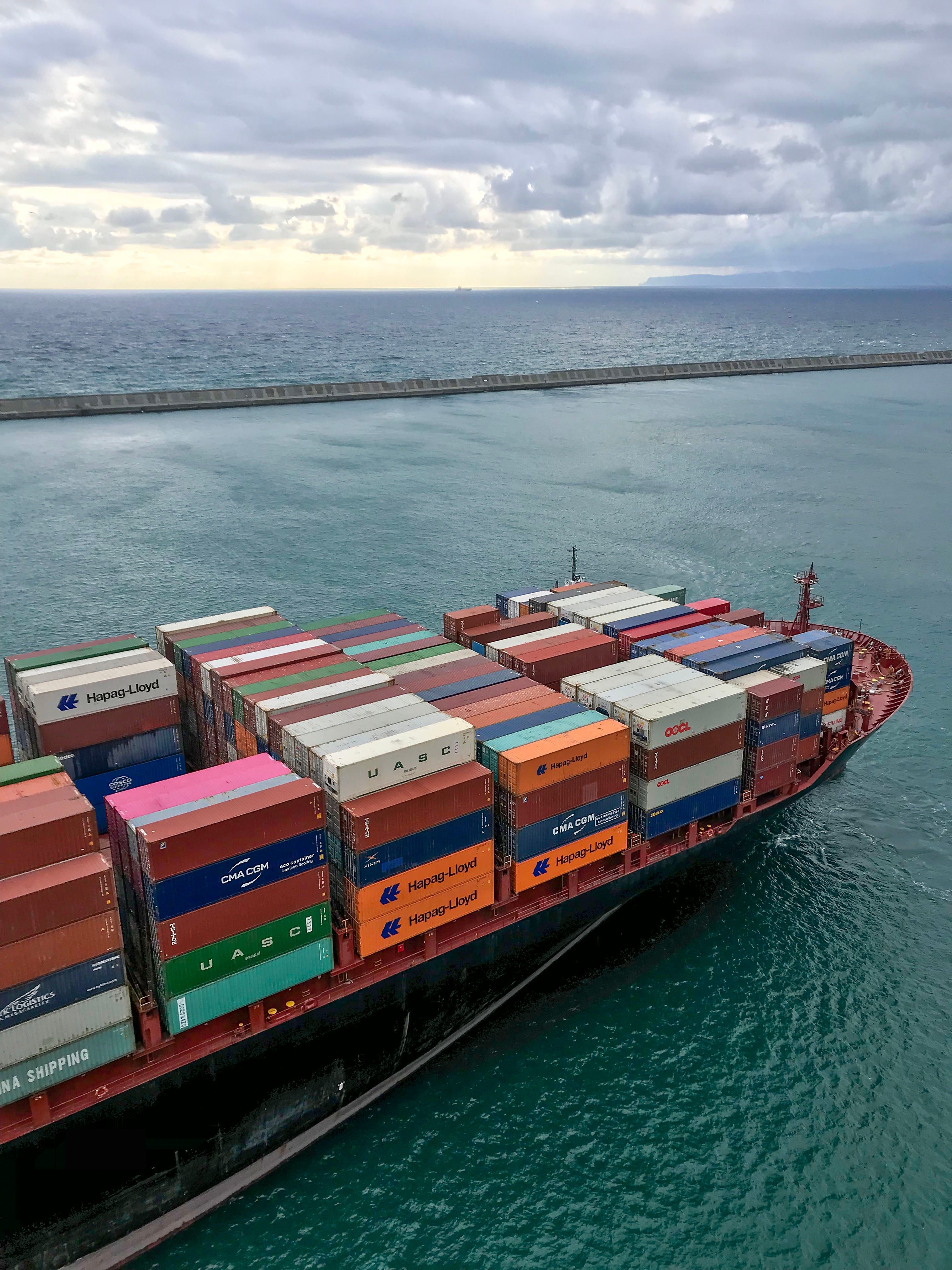 Of the world’s goods, 80 per cent is carried by container ships