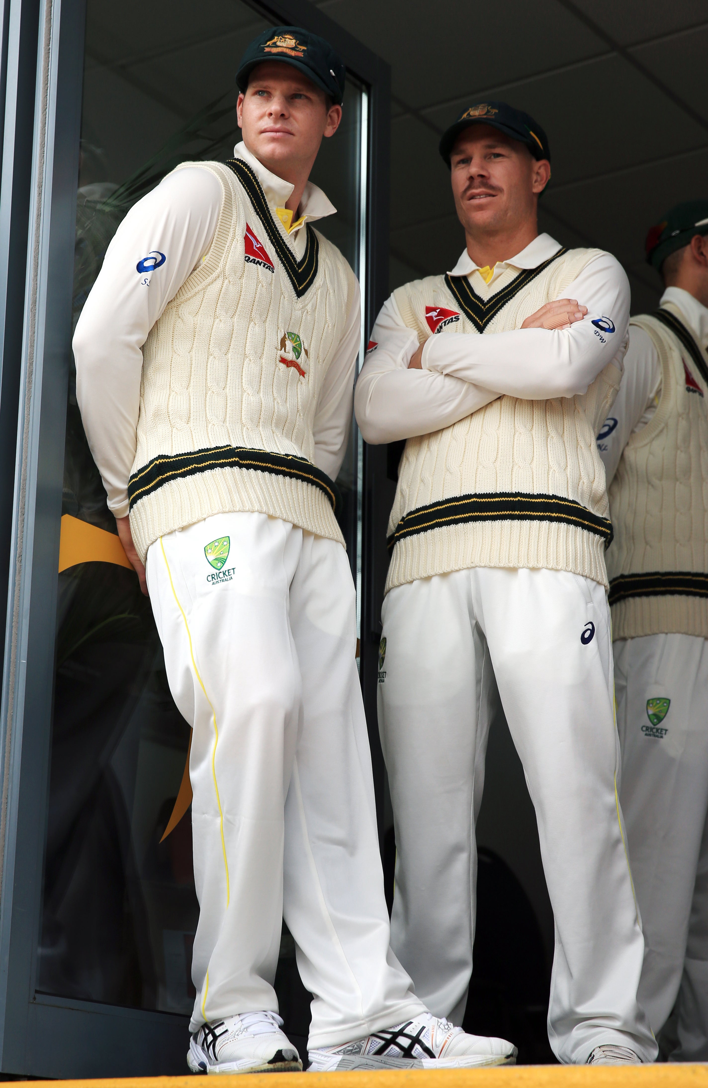 Steve Smith (left) and David Warner (right) were both dismissed without scoring (Nick Potts/PA)