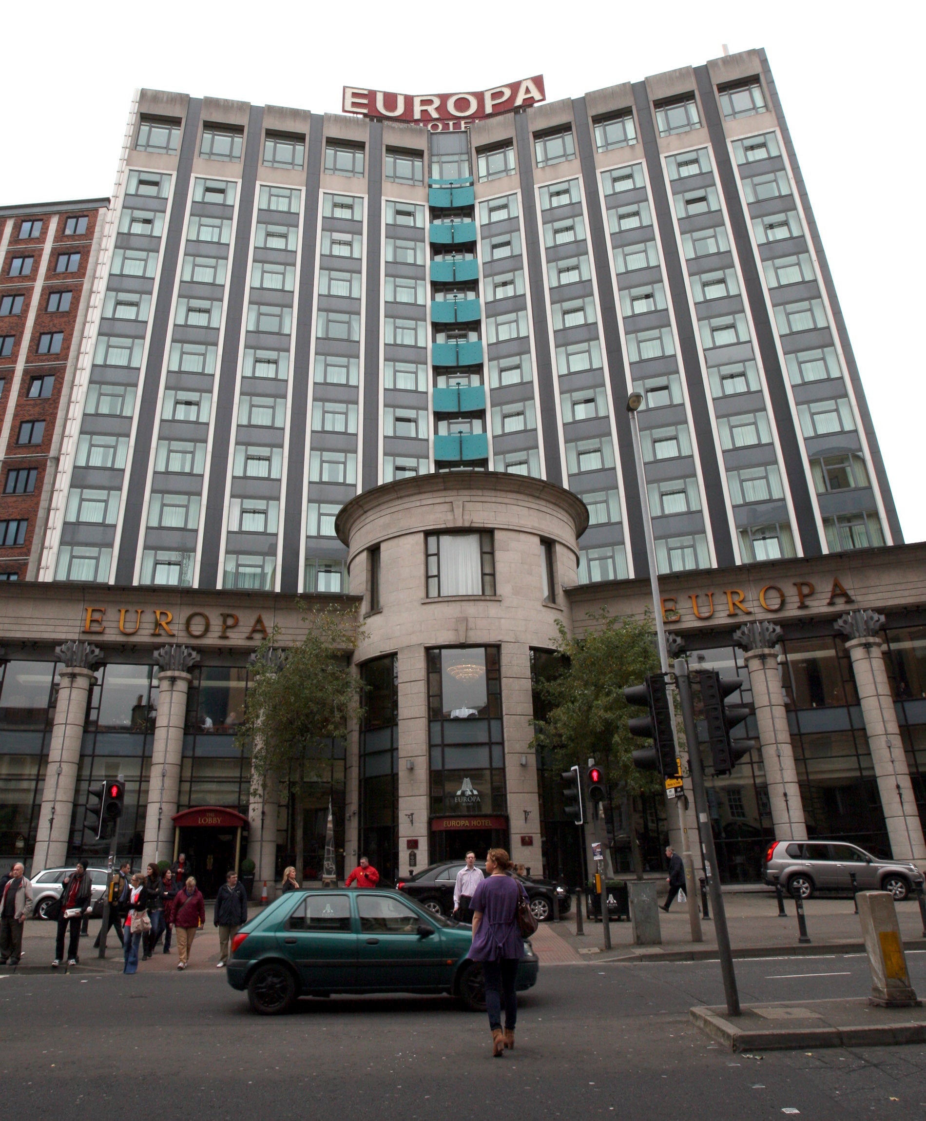 The fire broke out at the Europa Hotel in Belfast (Paul Faith/PA)