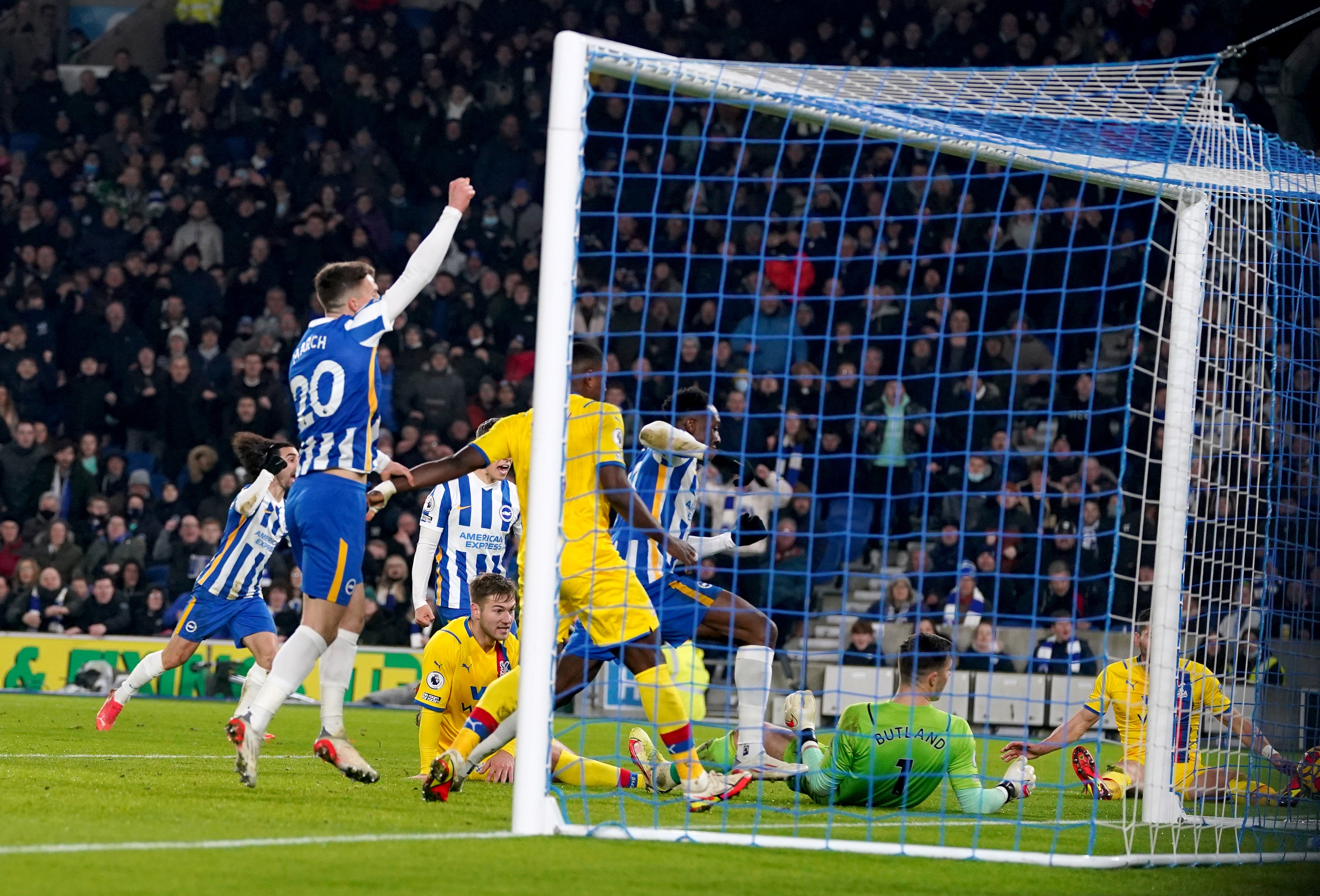 Joachim Andersen scores an own goal (Gareth Fuller/PA)