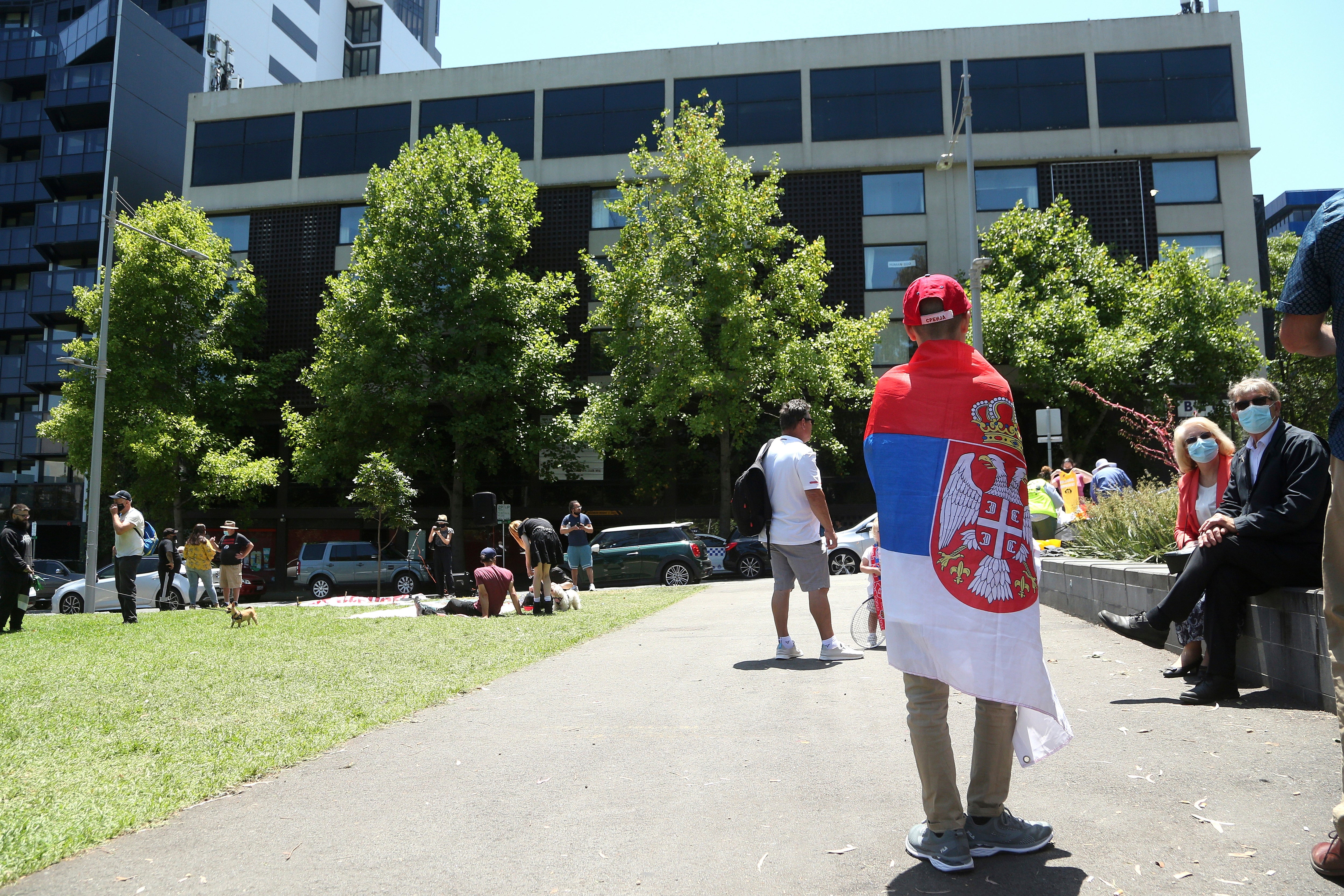 Novak Djokovic could be detained back at the Park hotel on Saturday (Hamish Blair/AP)