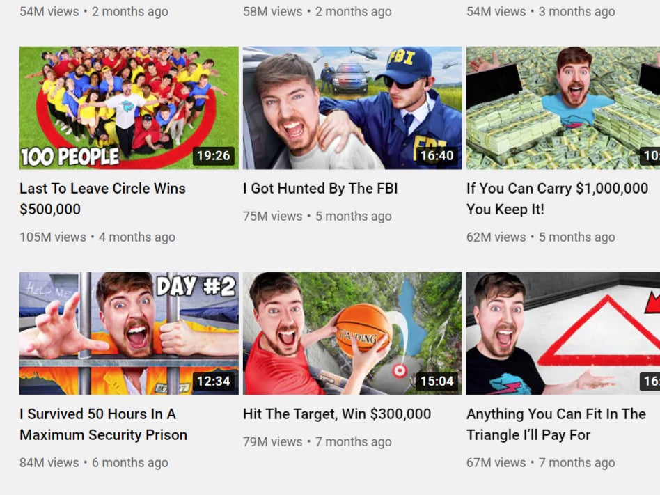 MrBeast has mastered the art of the arresting preview image