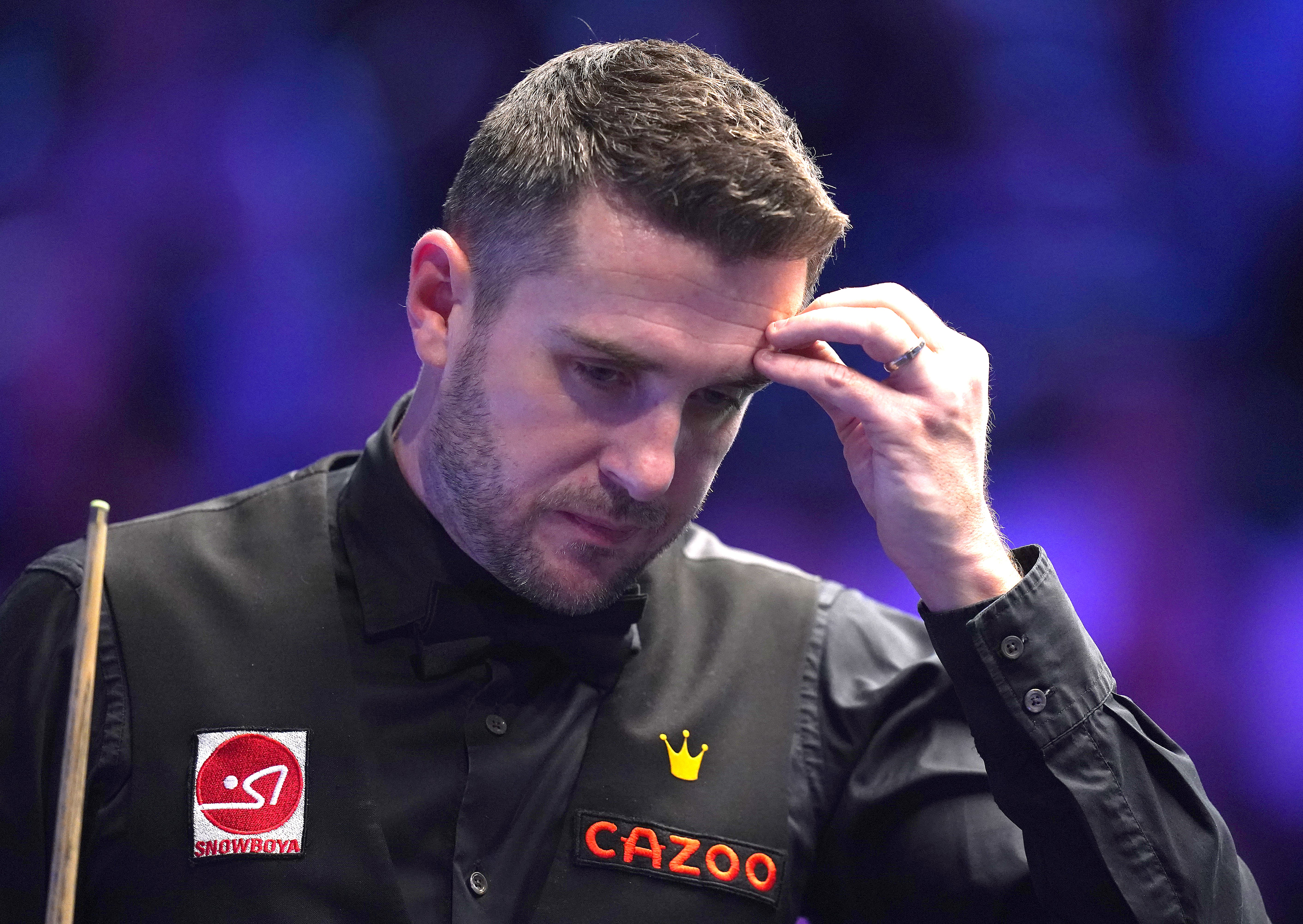 Mark Selby shows his anguish during his Masters defeat to Barry Hawkins (Adam Davy/PA)