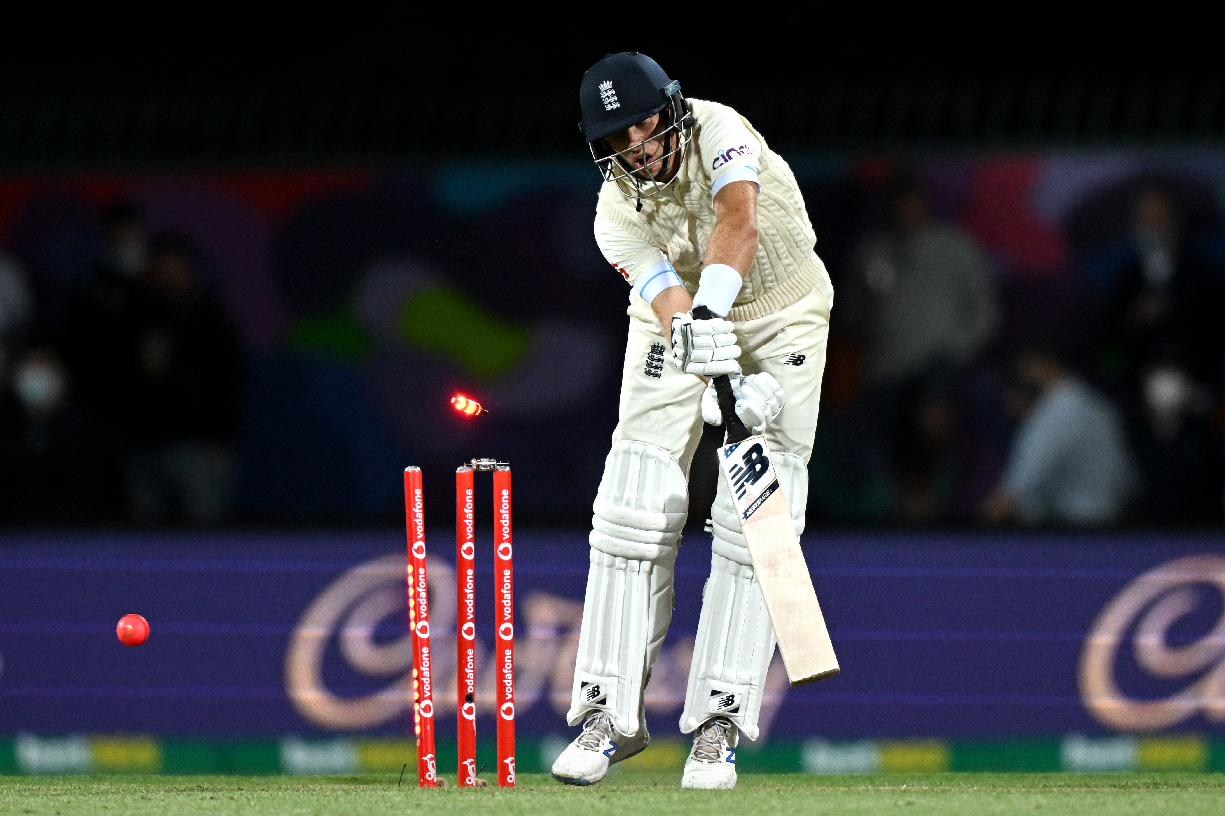 Joe Root is bowled out by Scott Boland with a ball that kept low