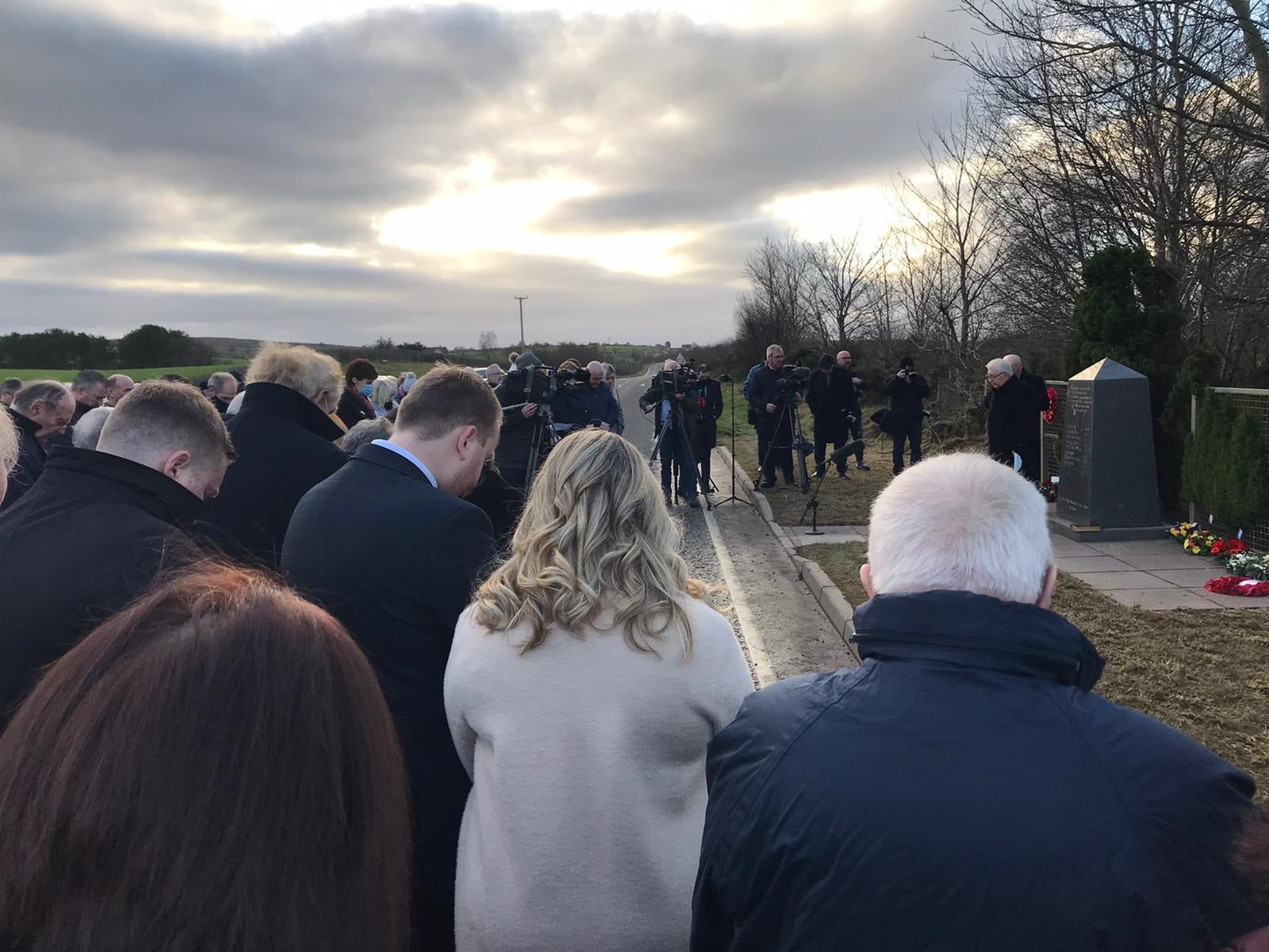 An open-air service took place to remember the victims of the Teebane bombing (Kenny Donaldson/PA)