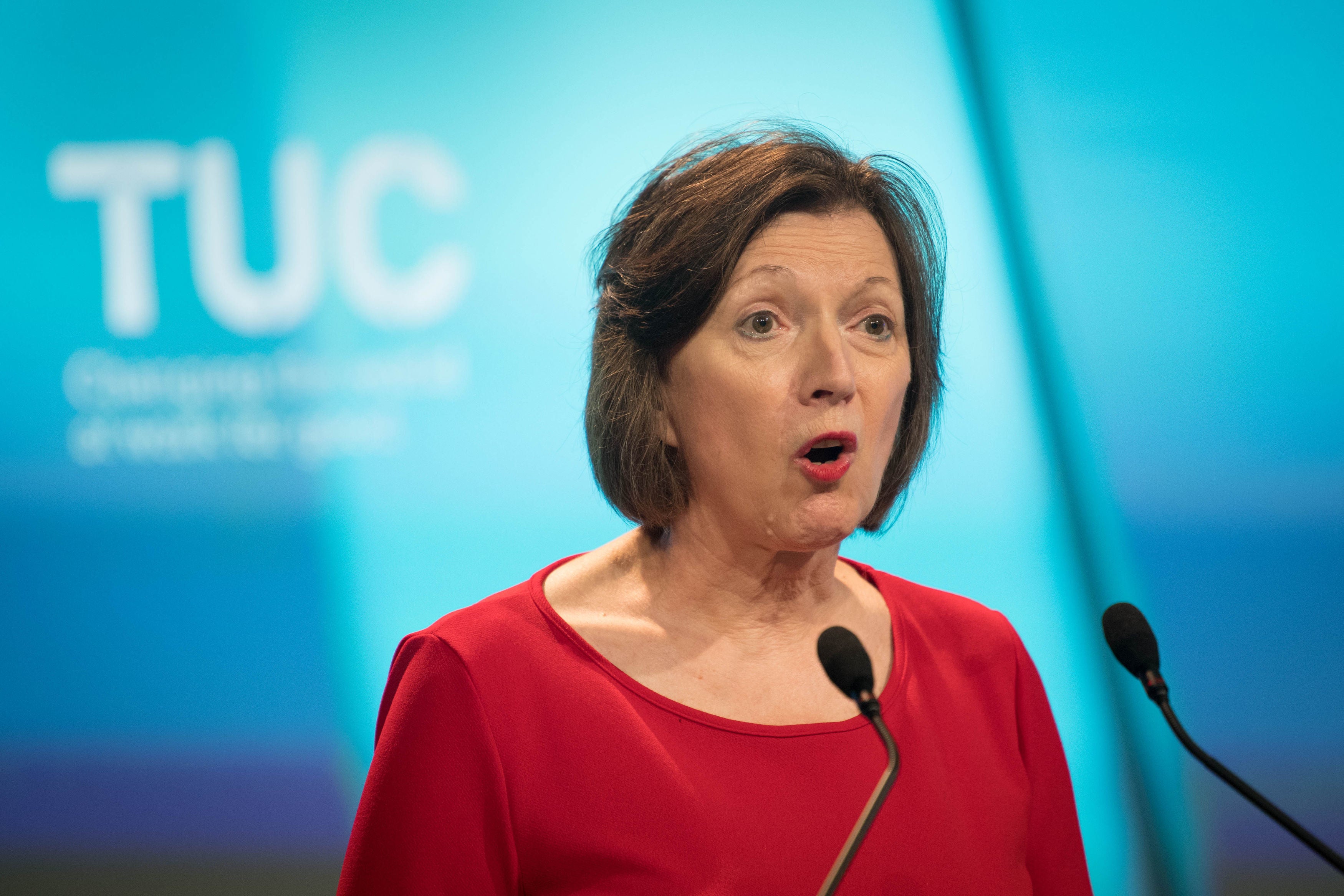 Frances O’Grady said more than 250,000 workers were self-isolating last month without decent sick pay (Stefan Rousseau/PA)