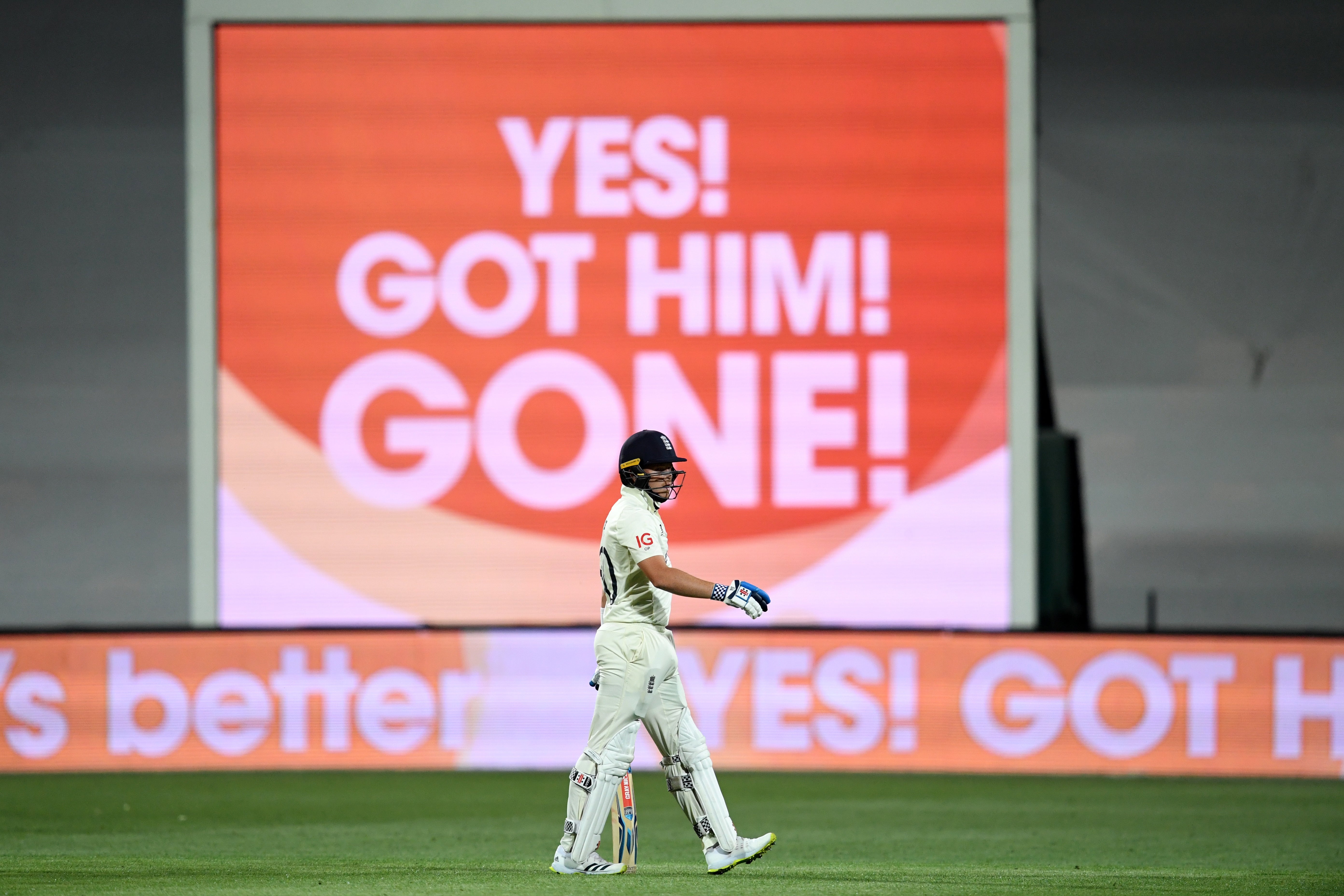 Pope of England walks off the field after he was clean bowled