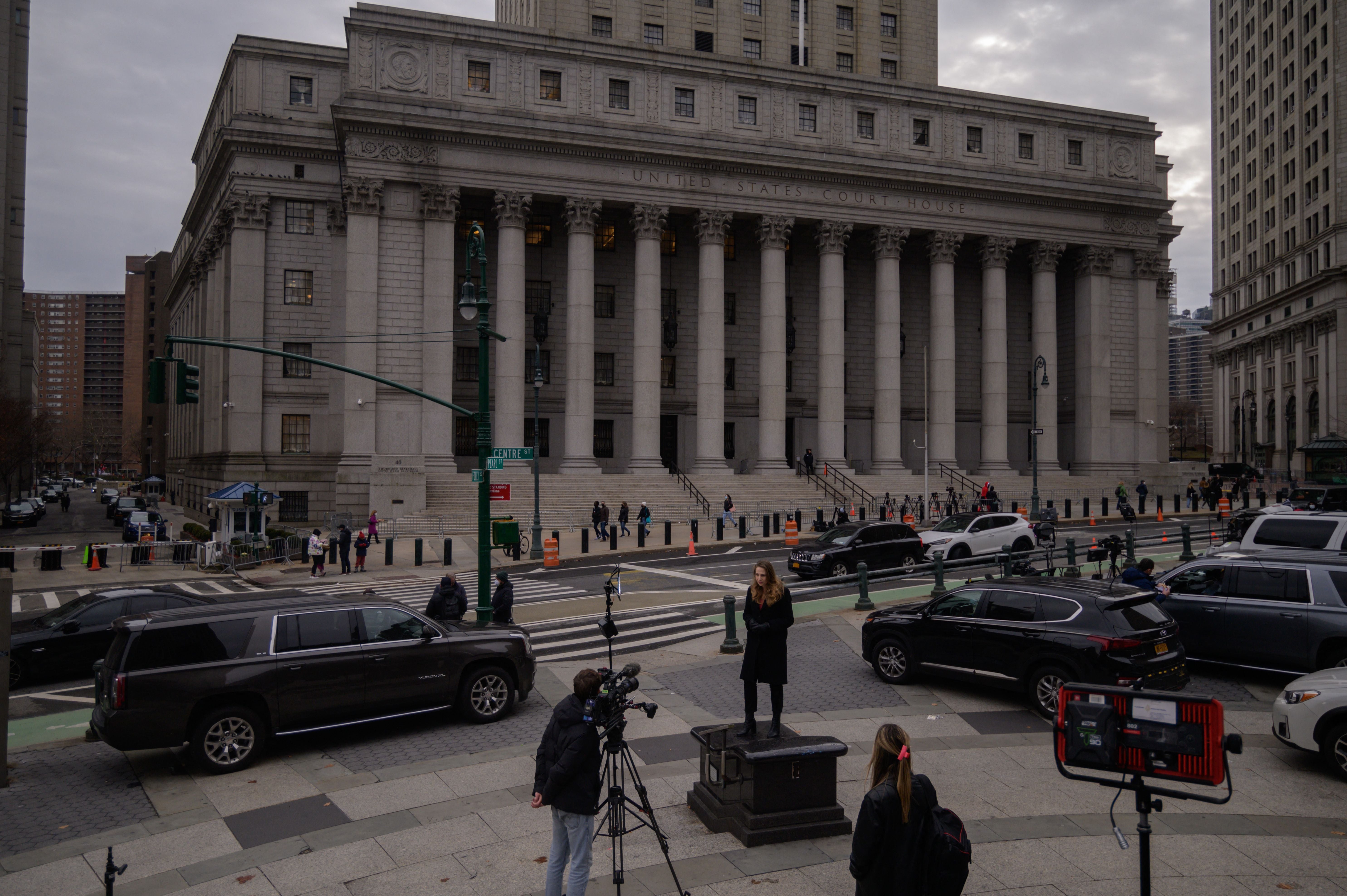 The courthouse in lower Manhattan where the trial of Ghislaine Maxwell took place