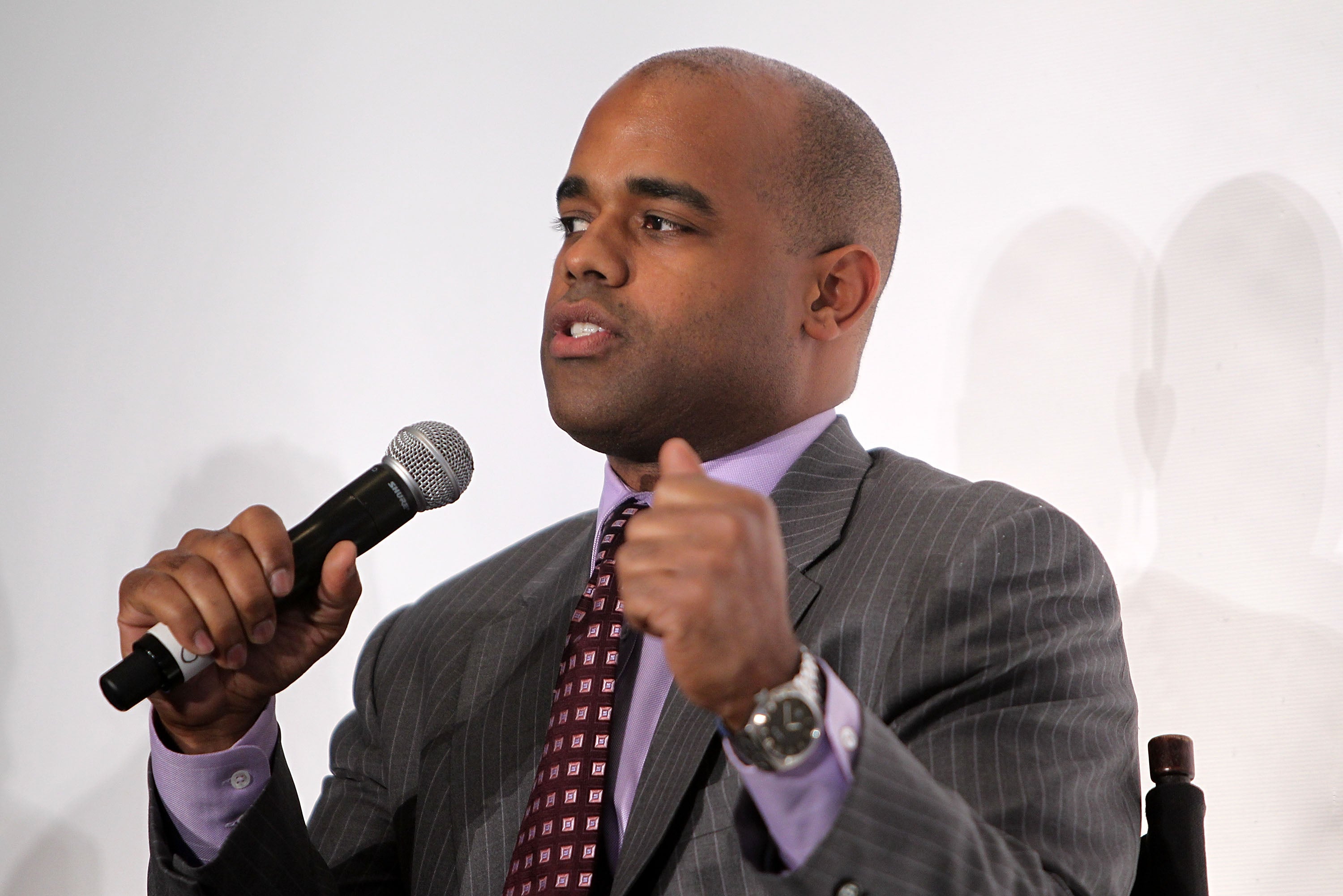 Jamal Simmons participates in the Guardian's "Post-Truth Politics & The Media's Role" dicussion at The LongView Gallery on May 1, 2012 in Washington, DC. (Photo by Paul Morigi/Getty Images for The Guardian)