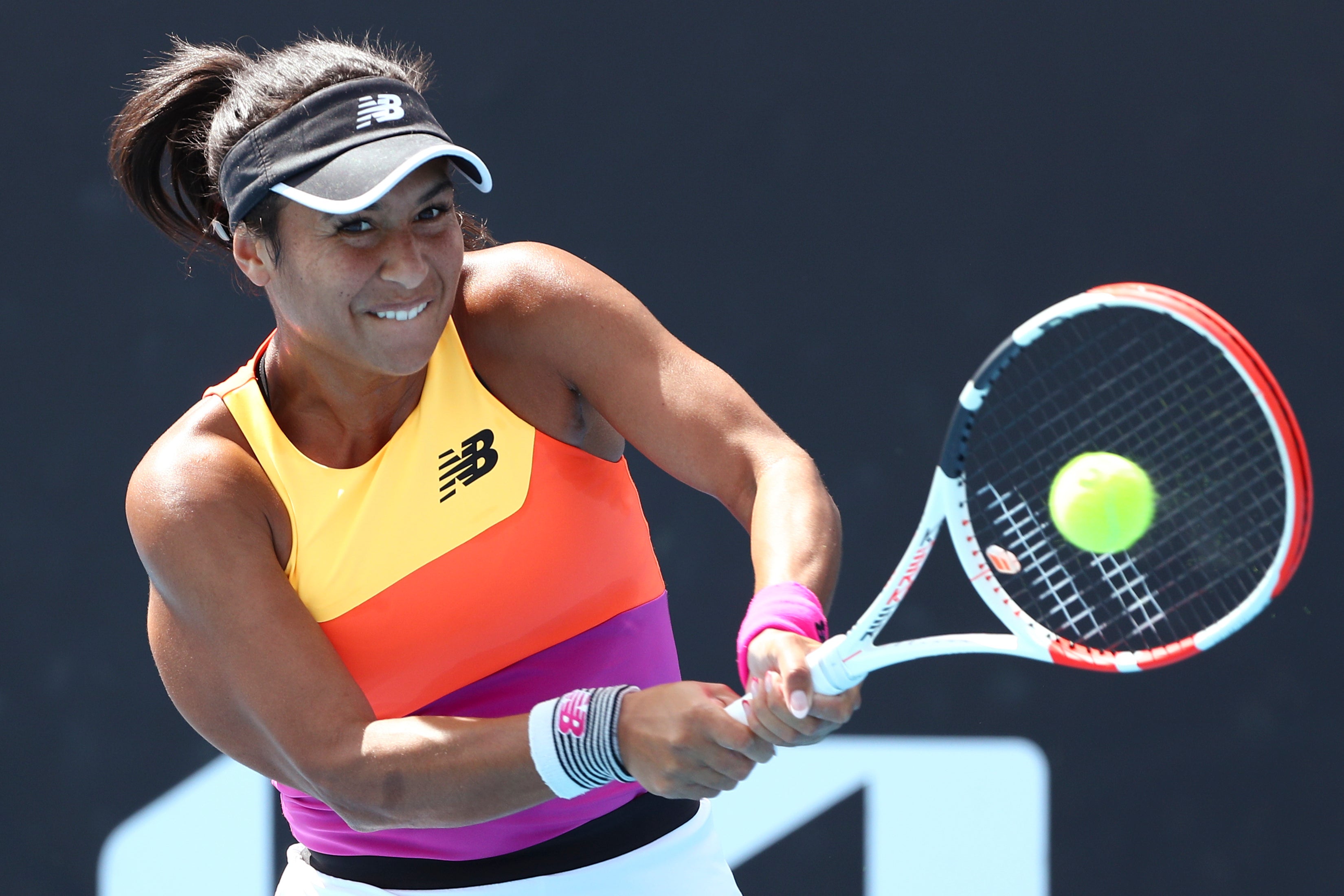 Heather Watson defeated Mayar Sherif in Melbourne (Tertius Pickard/AP)