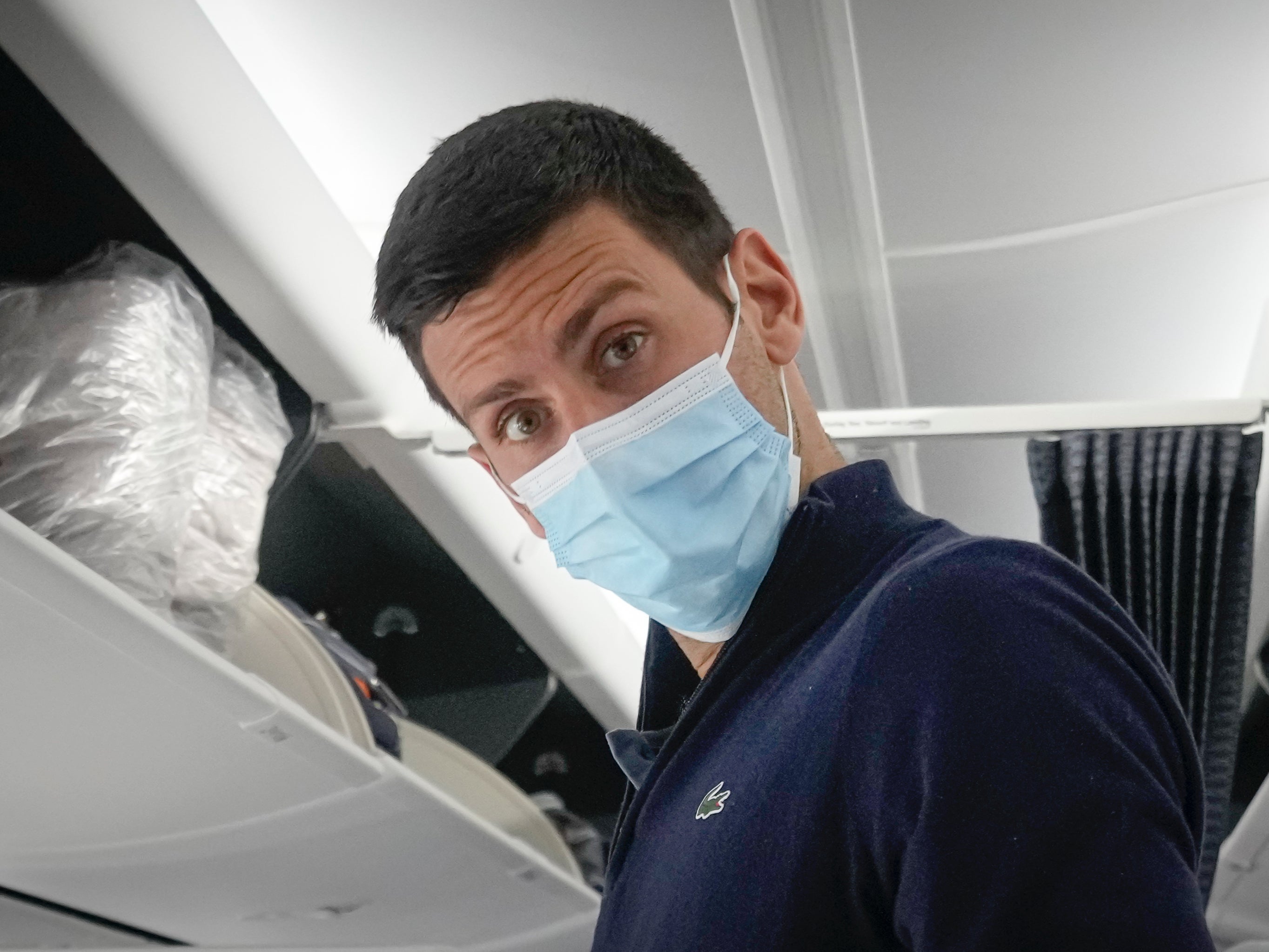 Novak Djokovic boards his flight to Belgrade, Serbia