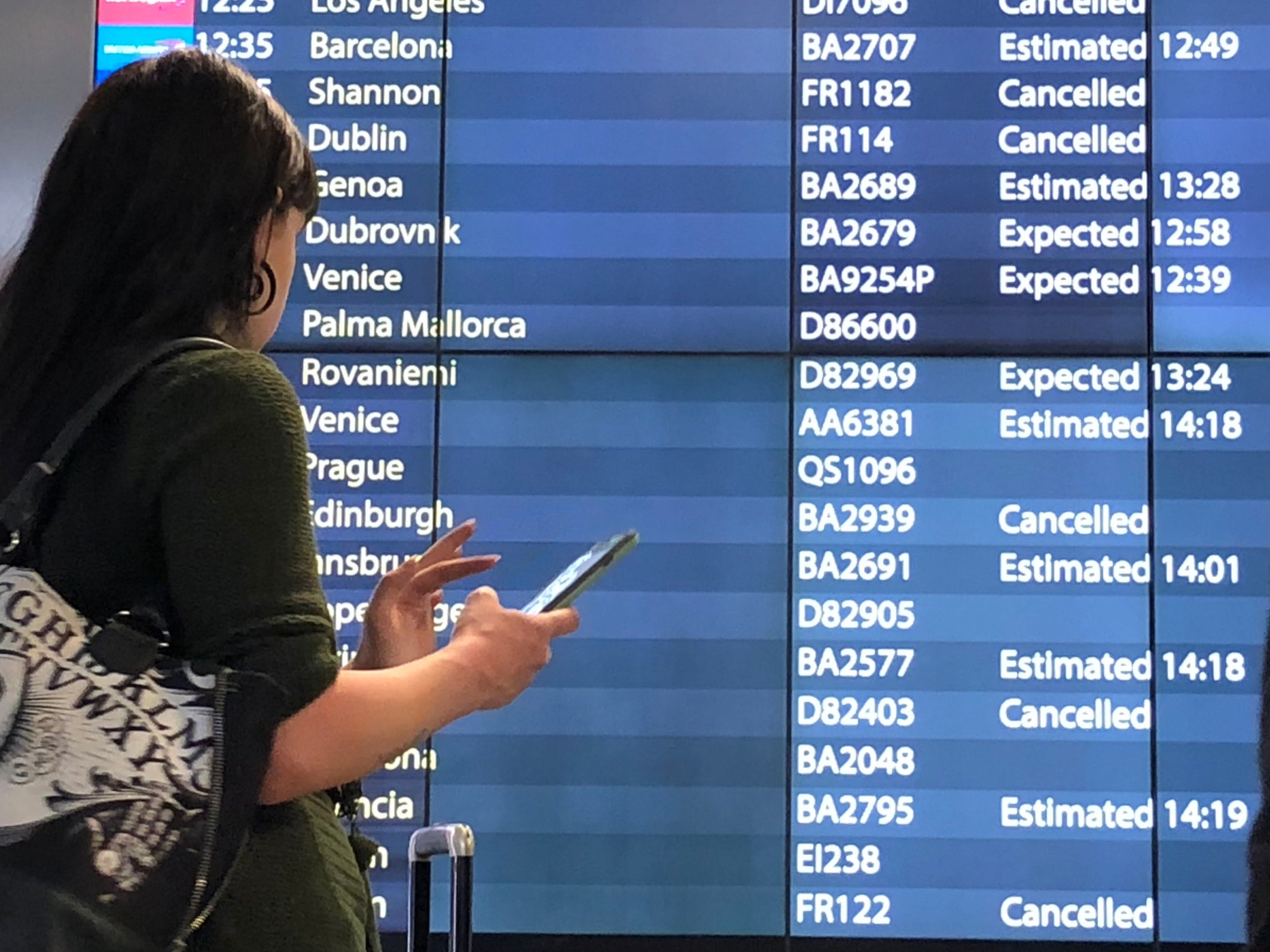 Flying tonight? Passenger at Gatwick airport during the drone disruption