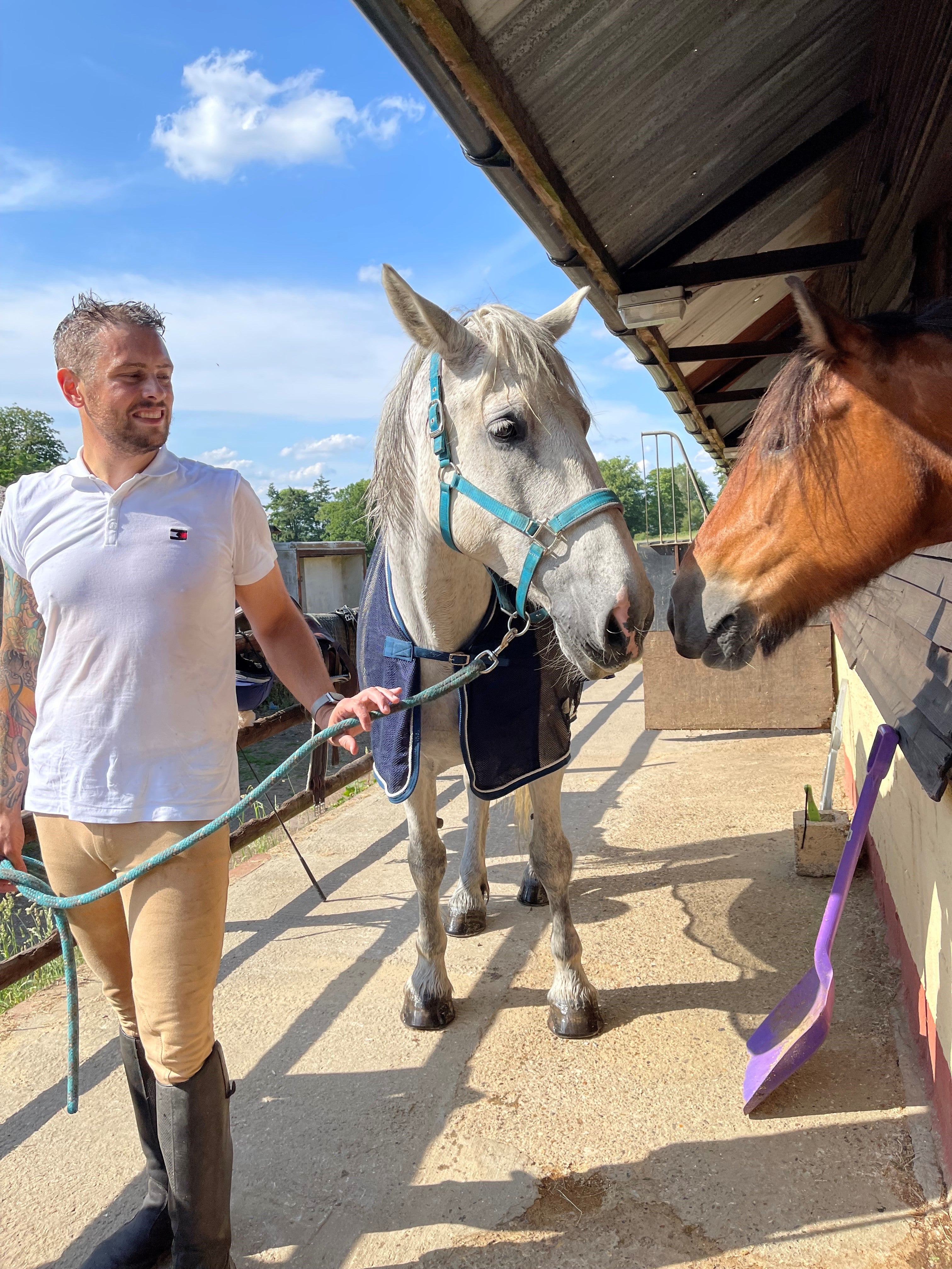 Steven Crocombe with his beloved horses