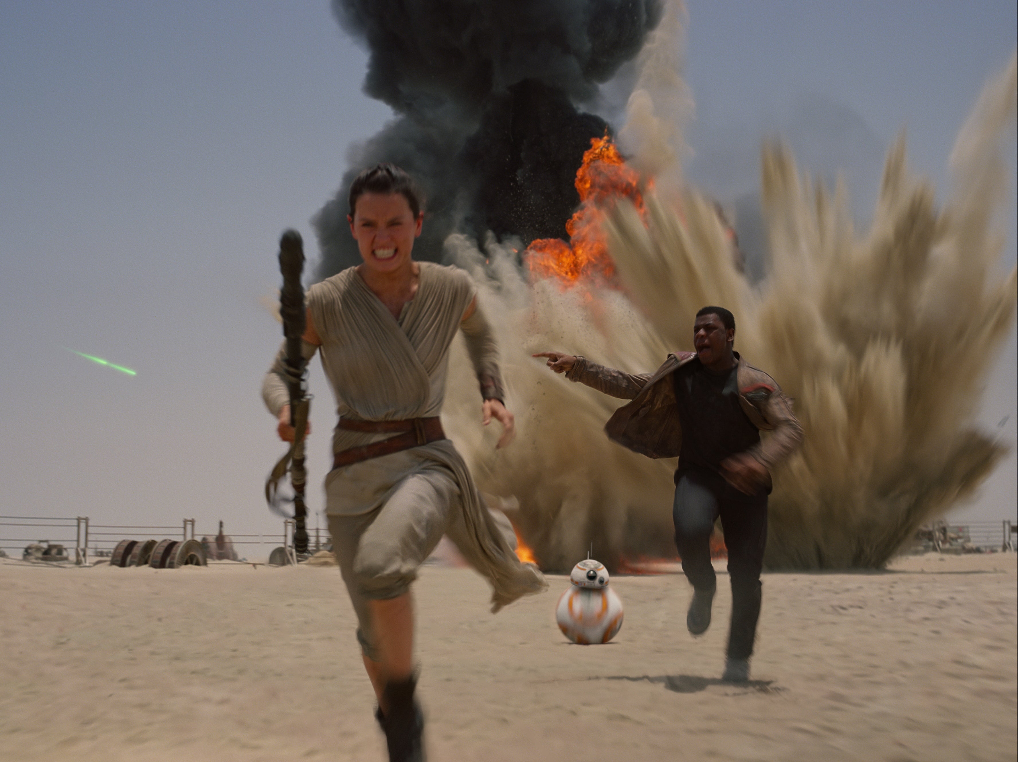 Rey and Finn in ‘Star Wars: The Force Awakens'
