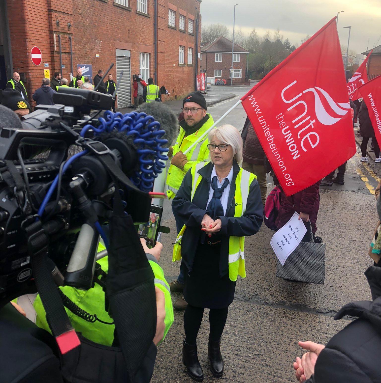 Tracey Scholes was the first female bus driver at the Manchester depot and has been worked there for 34 years