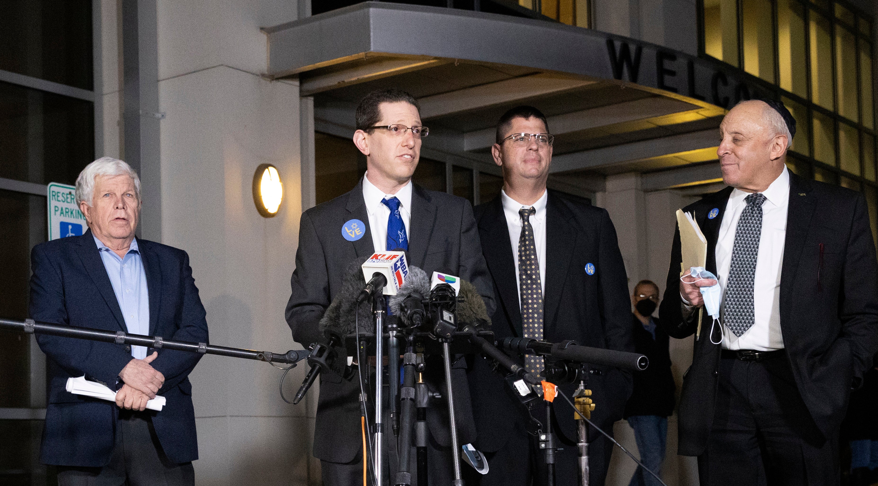 Rabbi Charlie Cytron-Walker speaks to reporters earlier in the week