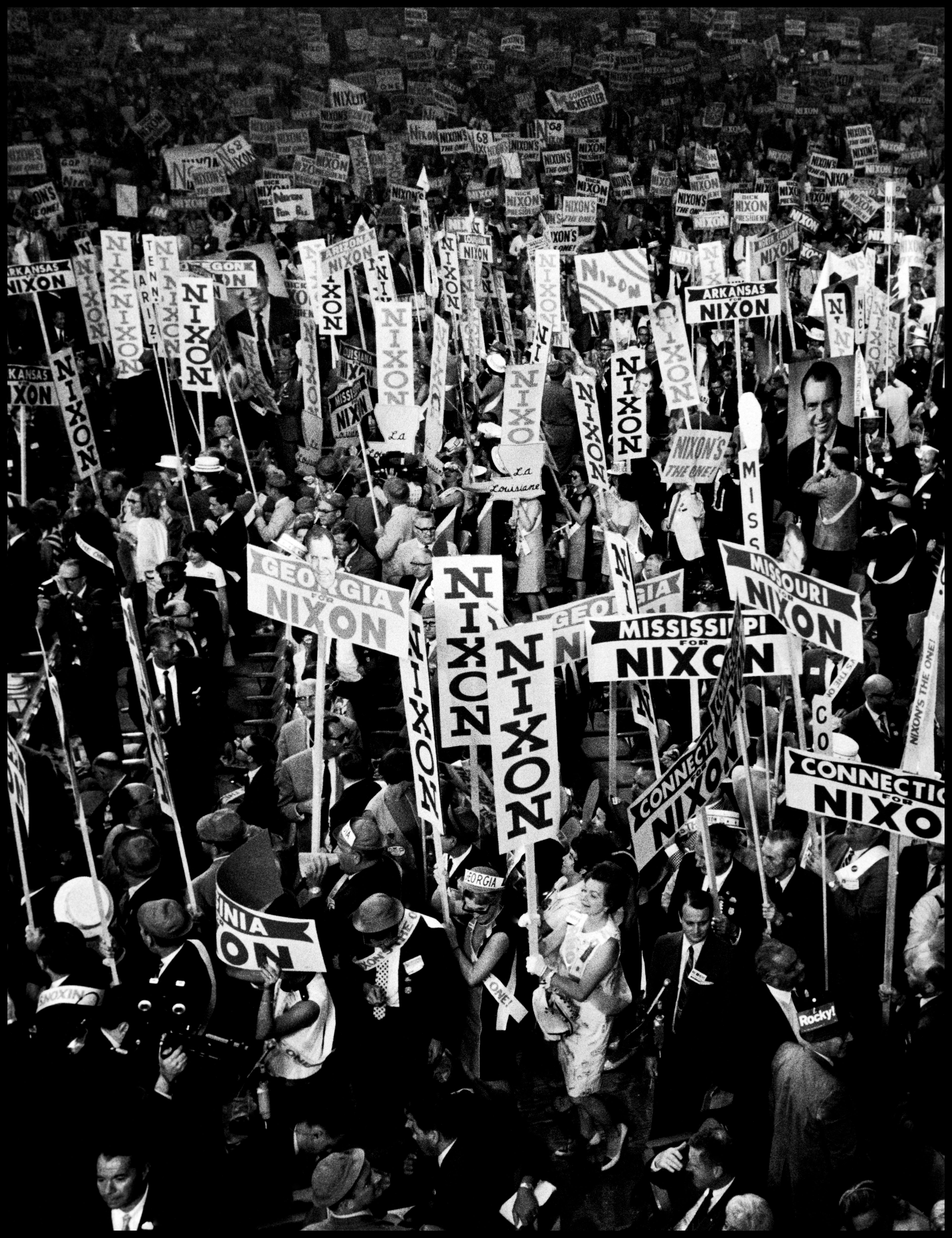 Massive Support for Richard Nixon at the Republican Convention. Miami, Florida, 1968