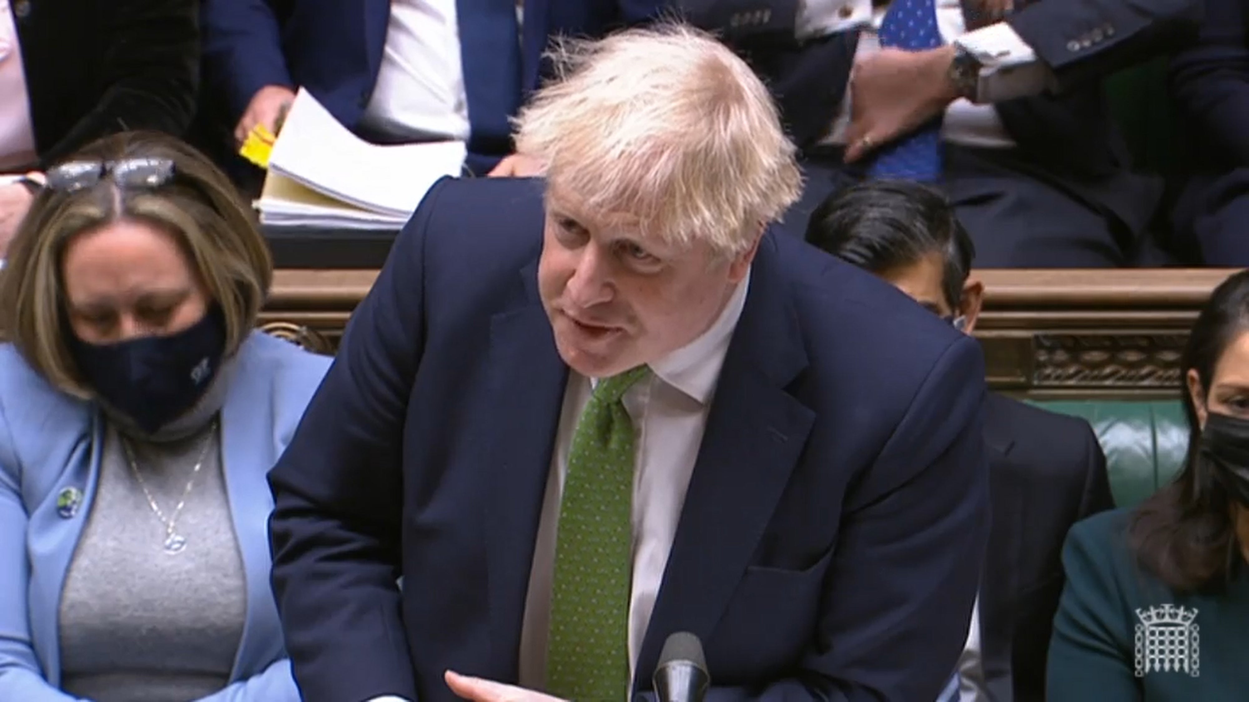 Prime Minister Boris Johnson speaks during Prime Minister’s Questions in the House of Commons on Wednesday (House of Commons/PA)