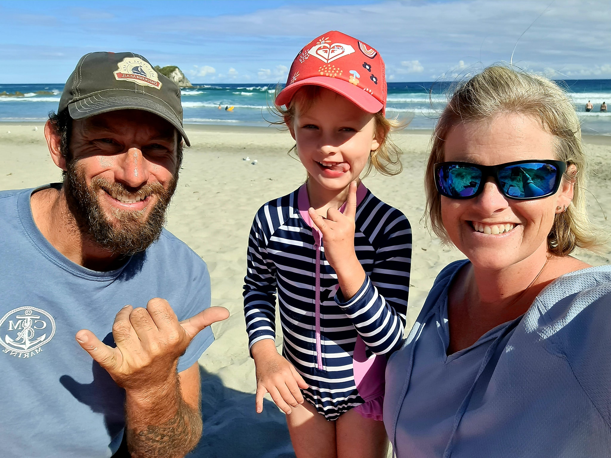 Kate Walker and Joe Caesar have reconnected ‘over 100’ families after the eruption of an undersea volcano in the Pacific (Kate Walker/PA)