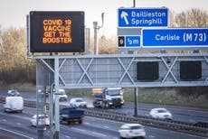 Average daily booster jabs in UK drops below 100,000